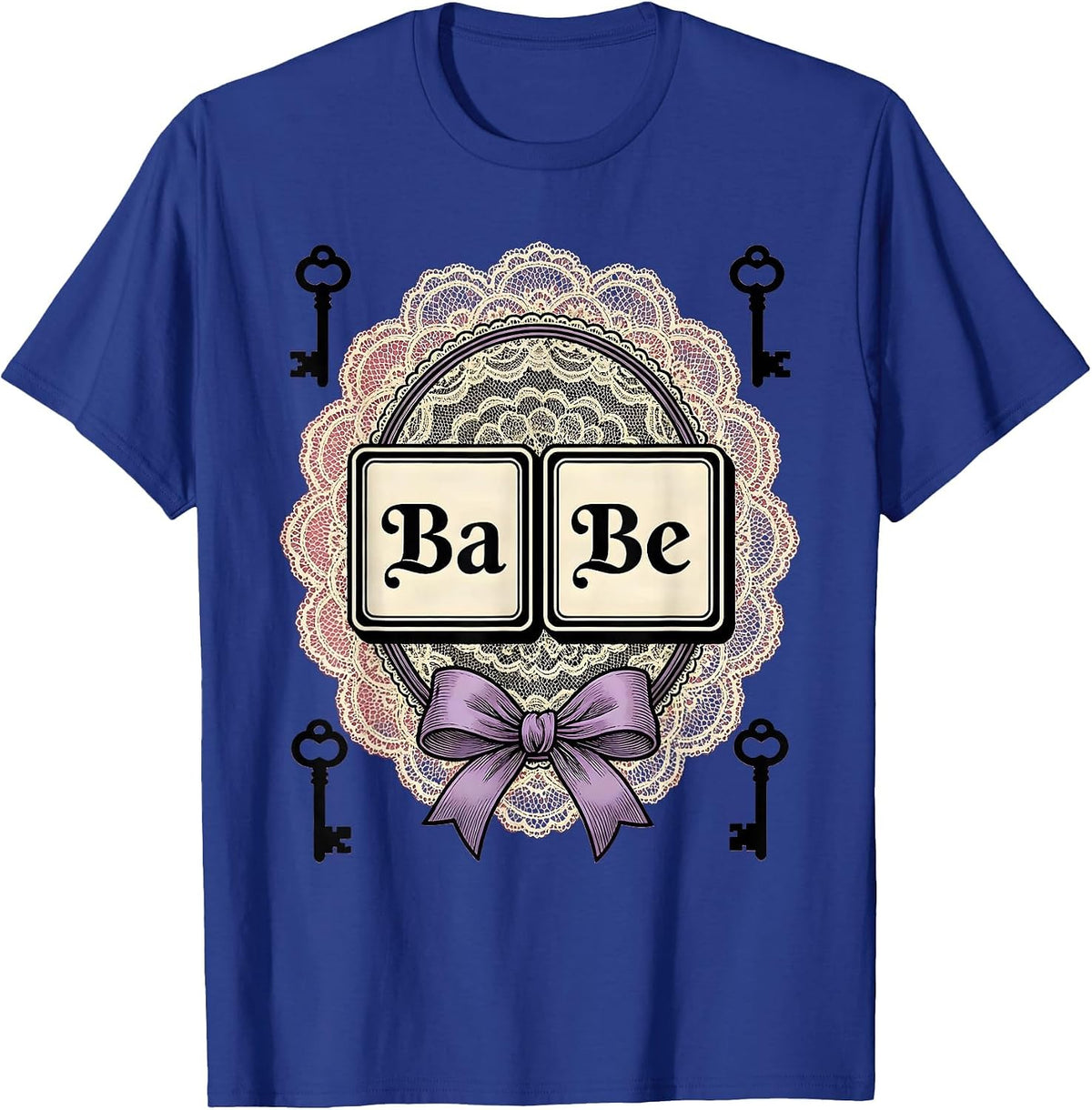 Ba Be Rococo Frill Periodic Table Chemistry Teacher Humor T-Shirt - Royal Blue