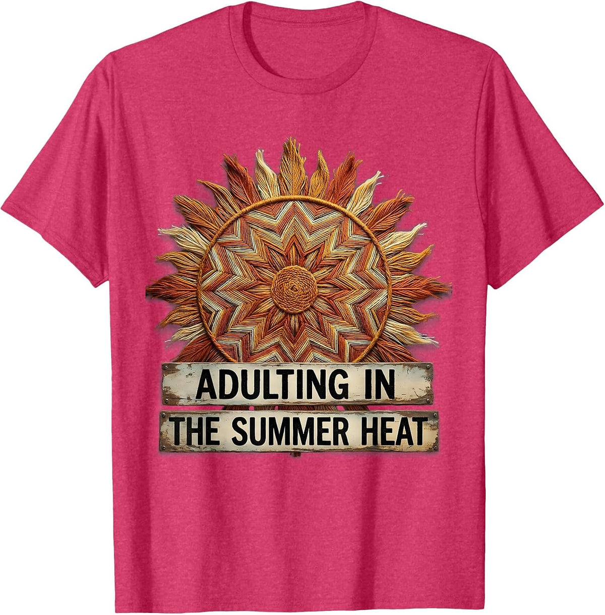 Adulting in the Summer Heat Late Summer Design T-Shirt - Red Heather