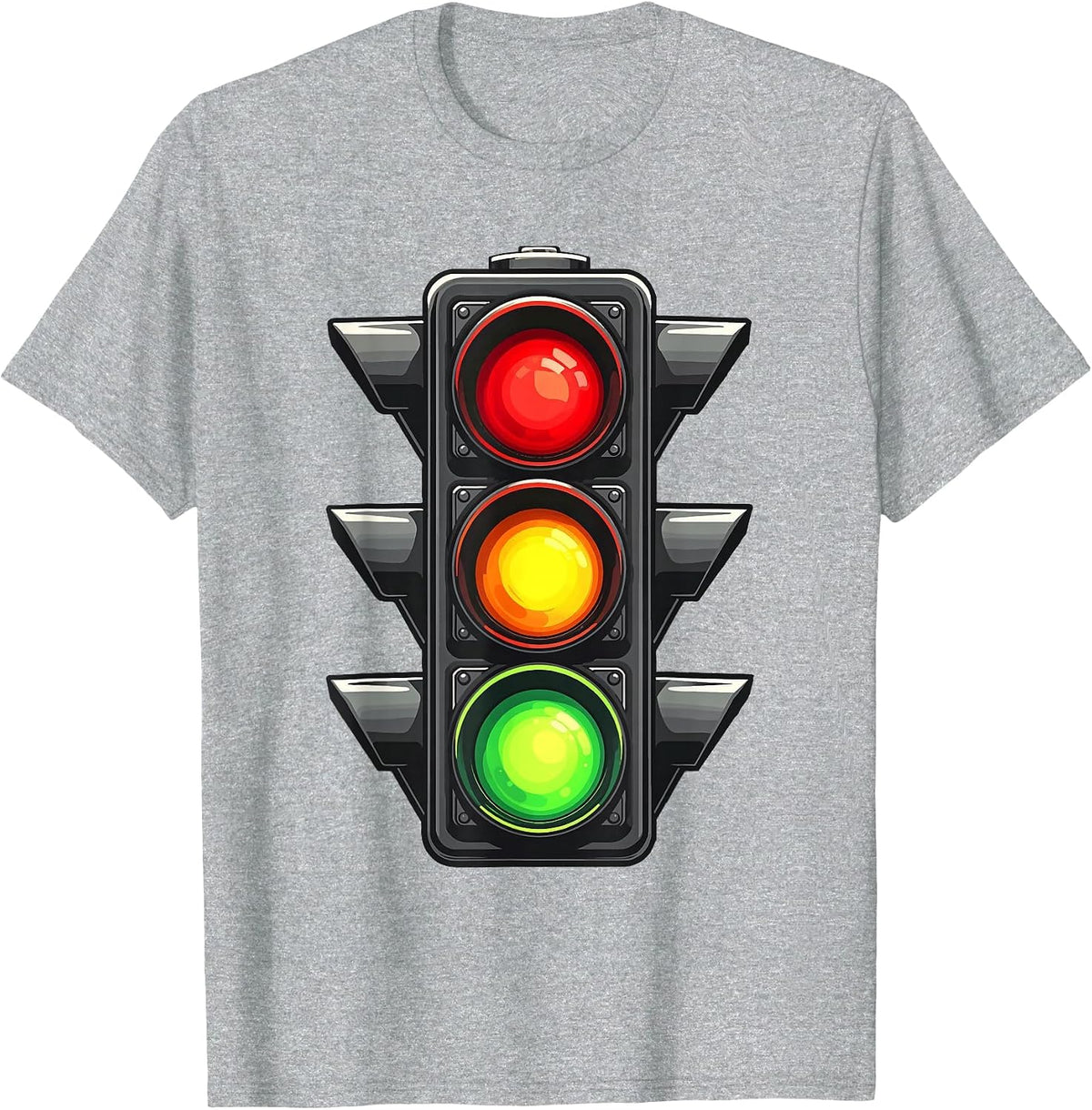 Traffic Light Shirt Adult Kids Traffic Light Costume T-Shirt - Heather Grey