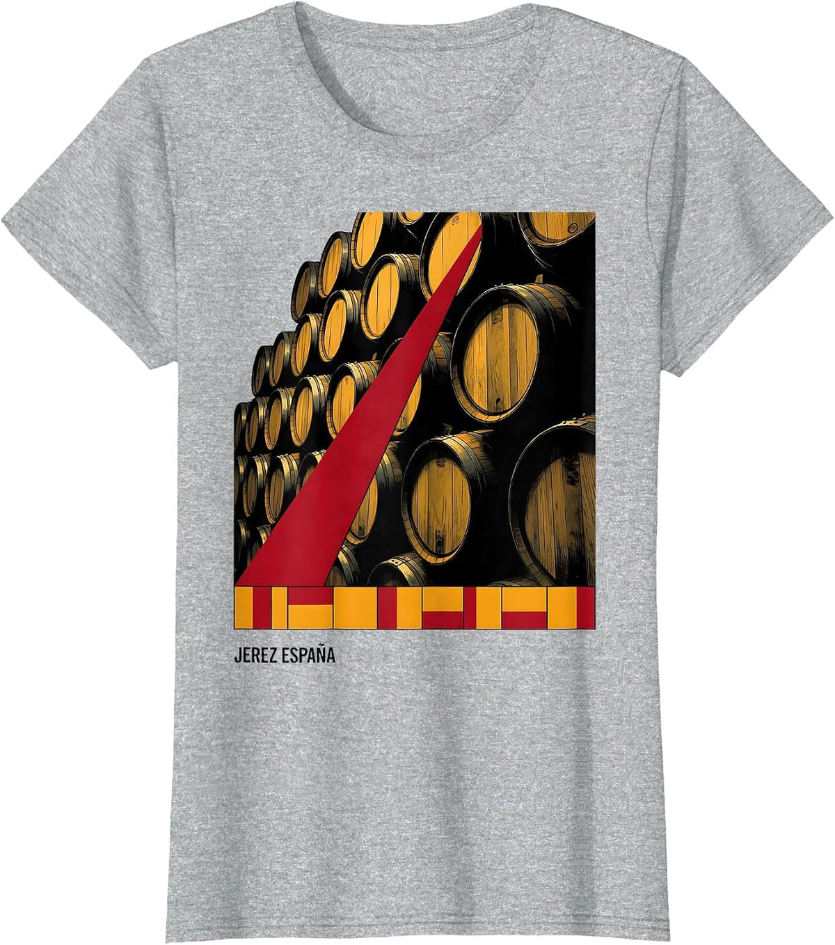 Women's Jerez España Constructivist Poster Spanish City Souvenir T-Shirt - Heather Grey