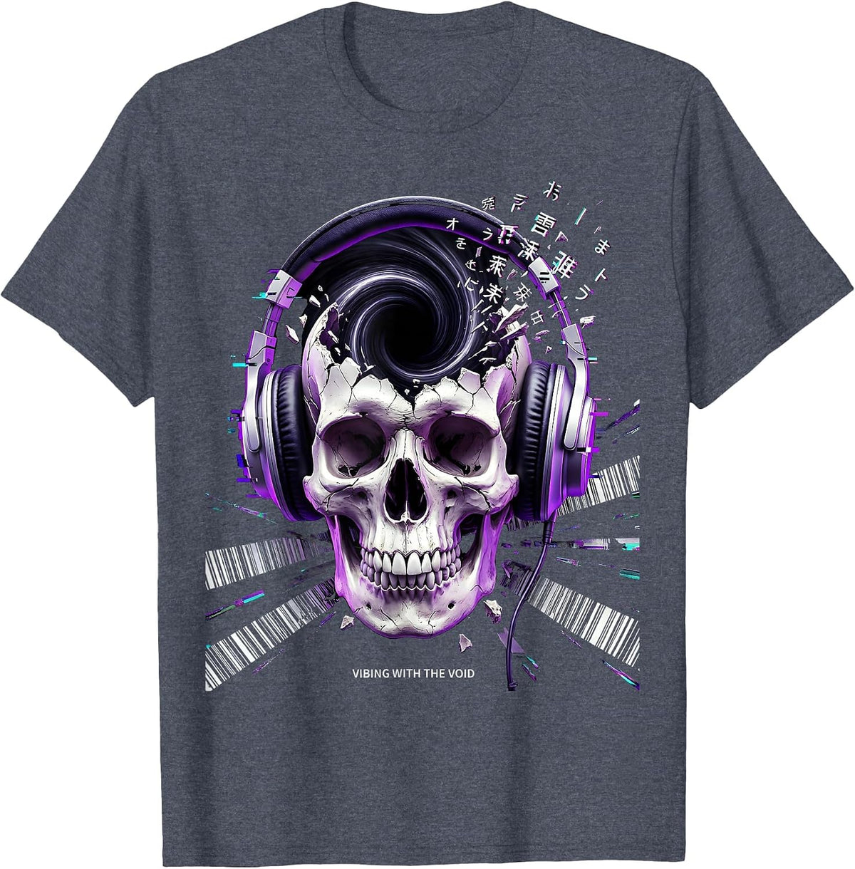 Vibing With the Void Dark Humor Design T-Shirt - Heather Blue