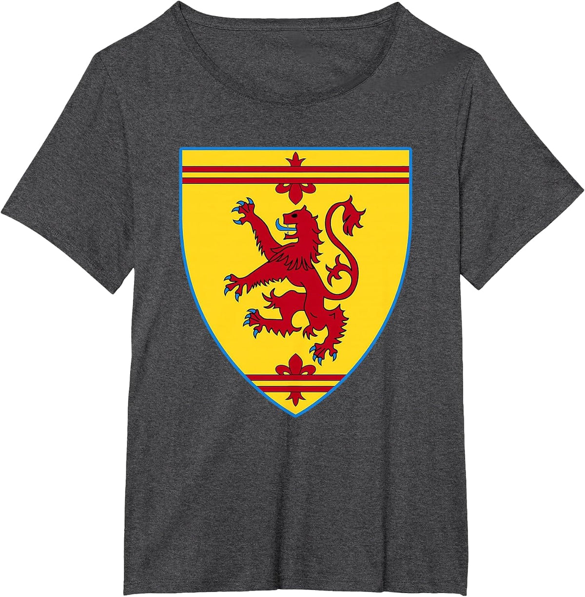 English Lion Crest Shield Medieval Knight Costume T-Shirt - Dark Heather Grey