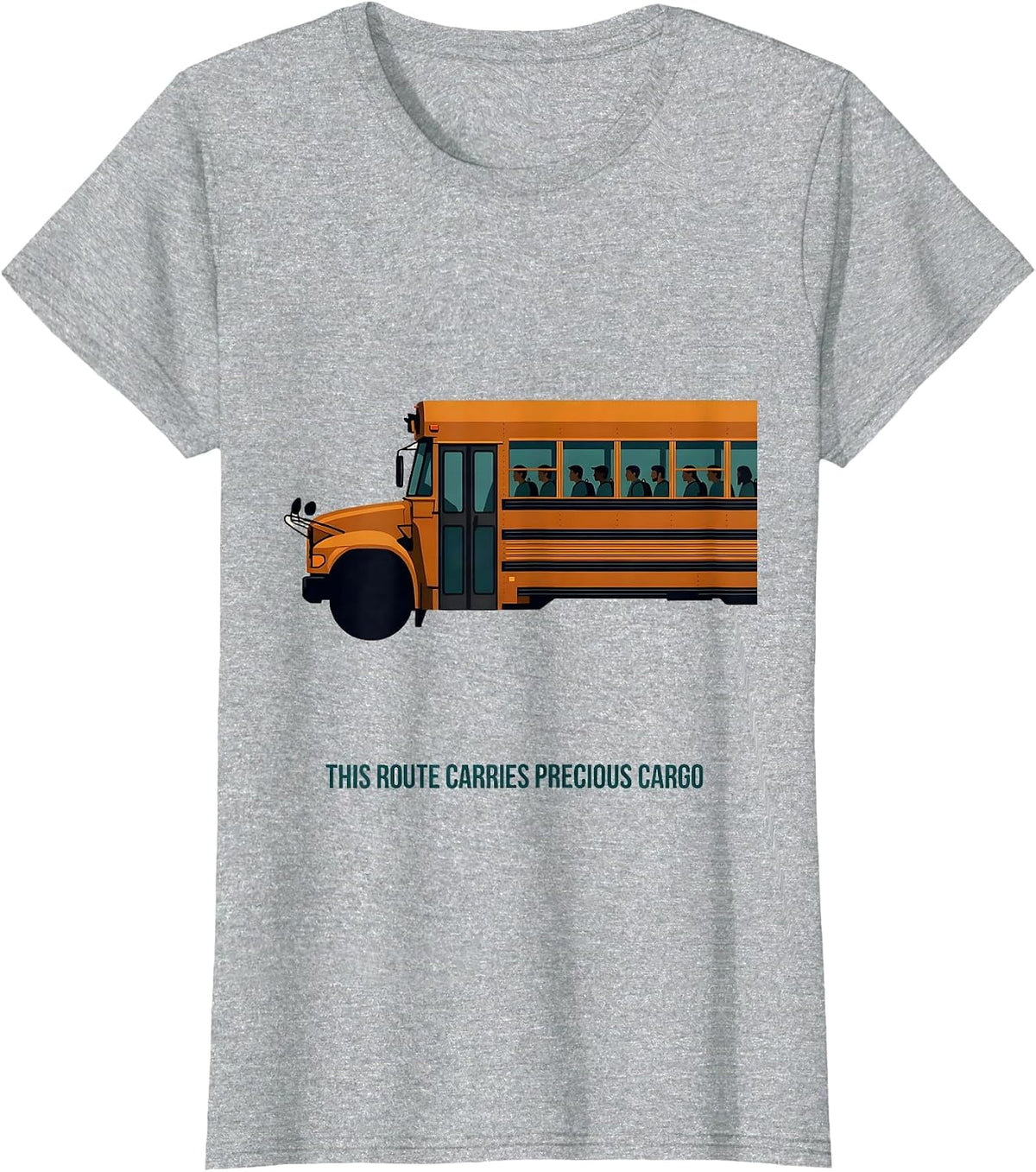 This Route Carries Precious Cargo Funny School Bus Driver T-Shirt - Heather Grey