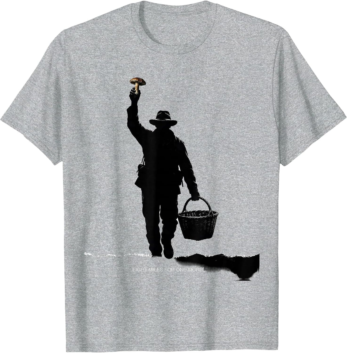 Men's Eight Miles For One Morel Funny Morel Hunter Mushroom T-Shirt - Heather Grey