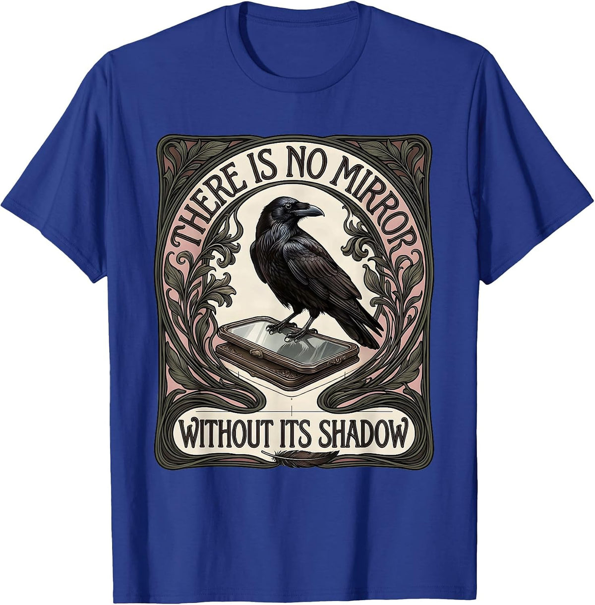 Men's There Is No Mirror Without Its Shadow Art Nouveau Edgar T-Shirt - Royal Blue