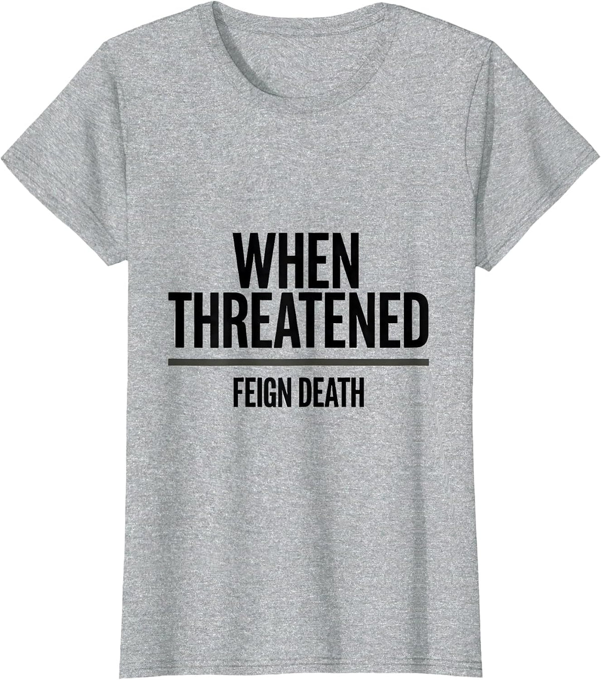 When Threatened Feign Death Funny Opossum Meme Animal Lover T-Shirt - Heather Grey