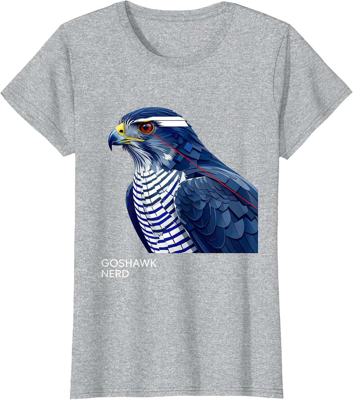 Goshawk Nerd Funny Birdwatching Bird Lover Humor T-Shirt - Heather Grey
