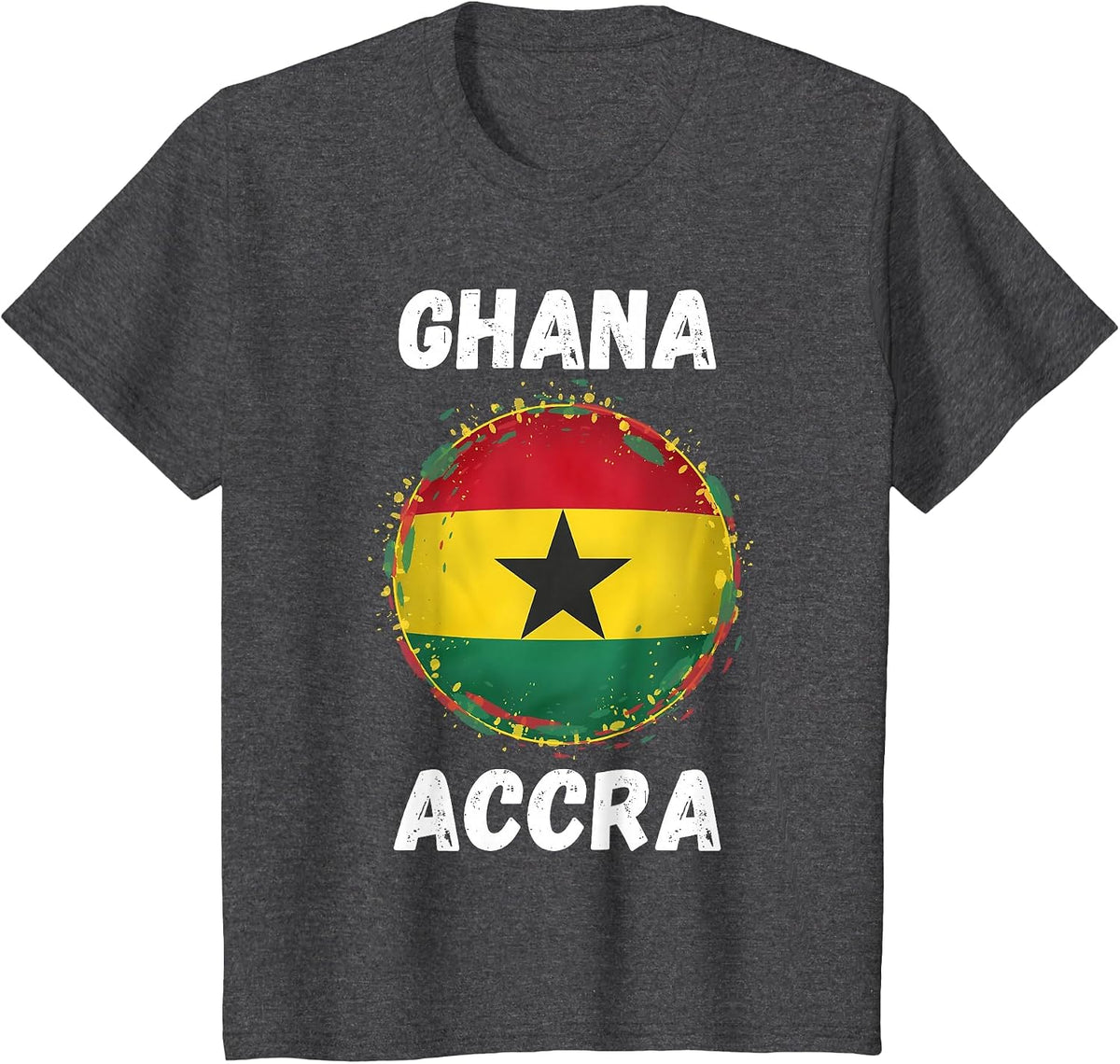 Accra Ghana Retro Vintage Ghanaian Flag Souvenirs T-Shirt - Dark Heather Grey