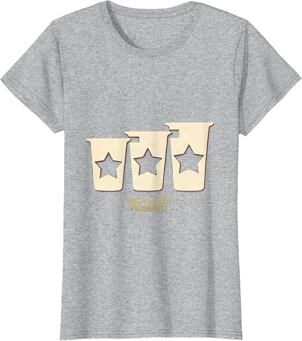 Santa's Favorite Pharmacist Vintage Funny Pharmacy T-Shirt - Heather Grey