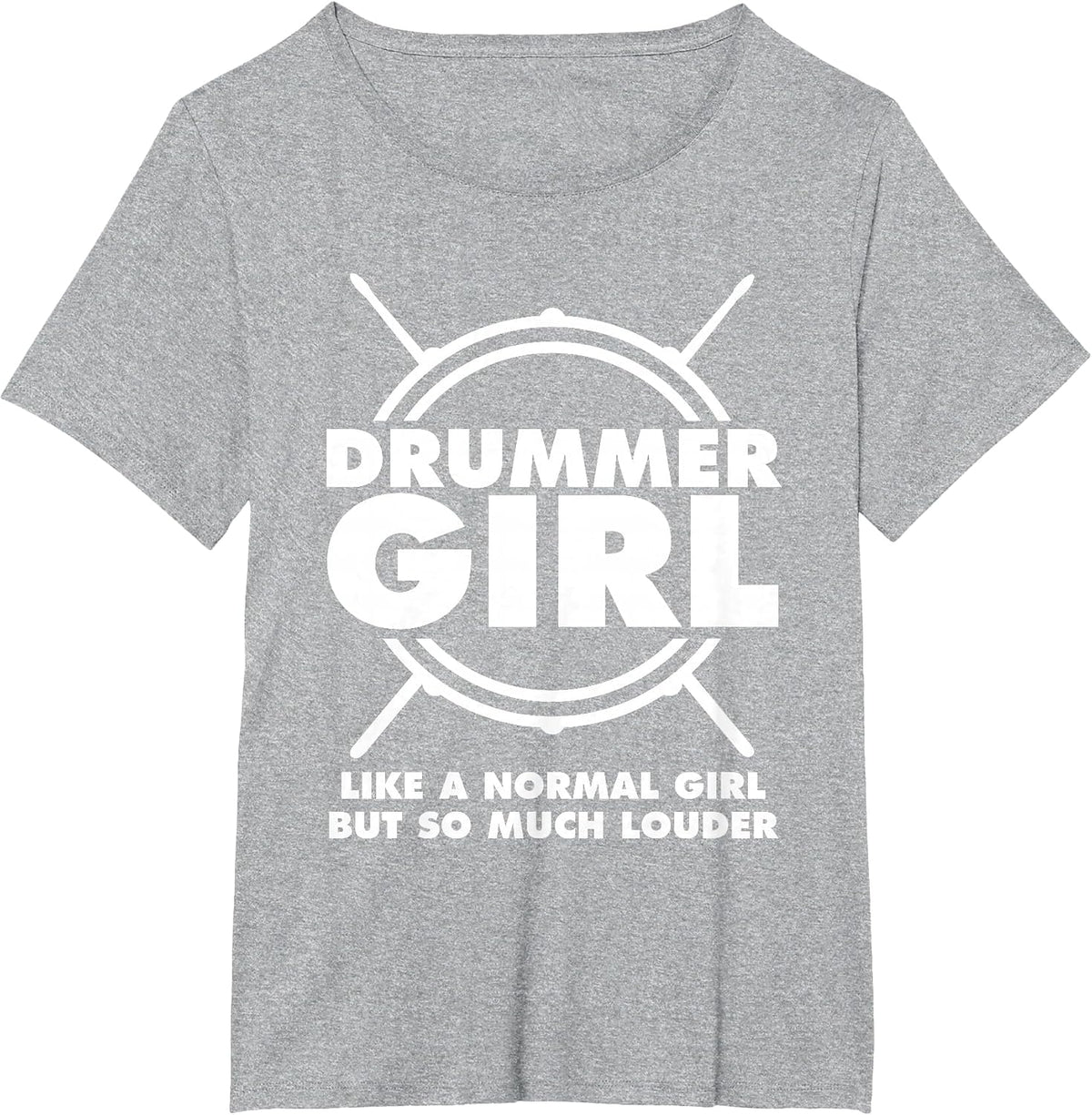 Funny Drummer Art for Girls Women Drumming Drum Set Drummer T-Shirt - Heather Grey