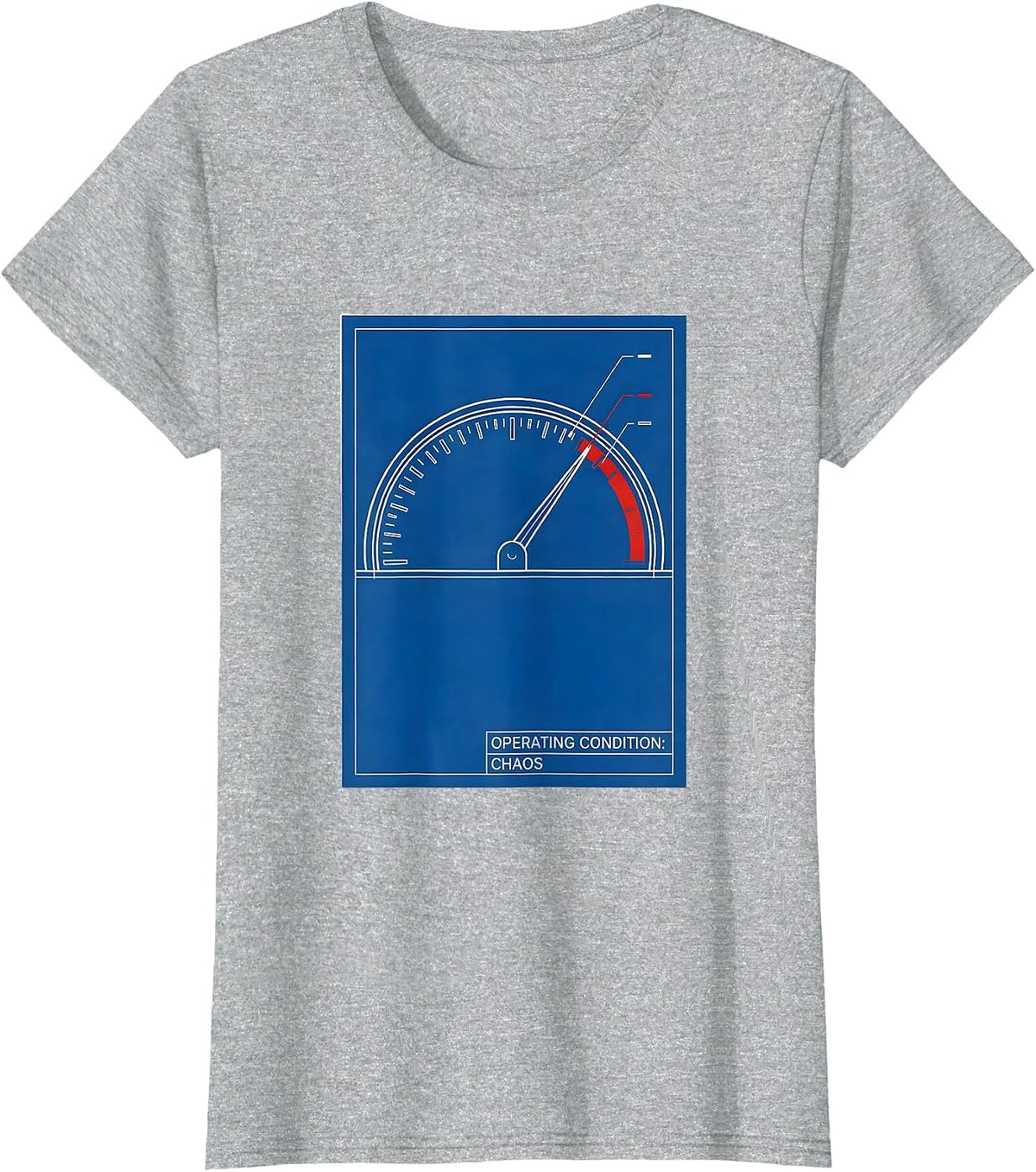Operating Condition: Chaos Technical Blueprint Funny Chaos T-Shirt - Heather Grey