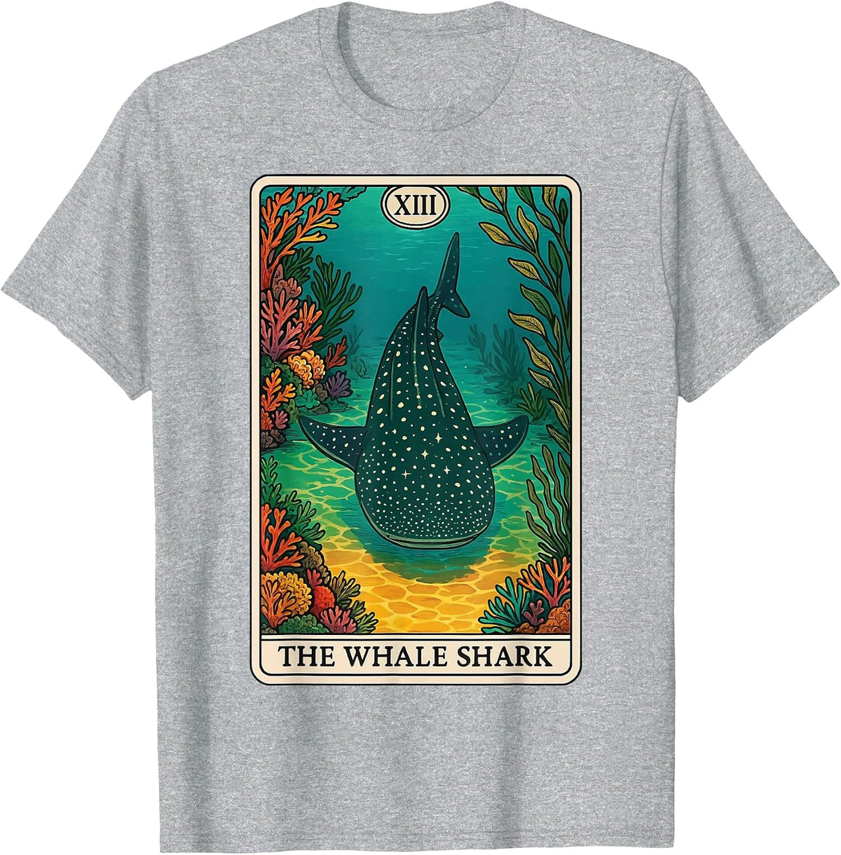 The Whale Shark Tarot Card T-Shirt - Heather Grey
