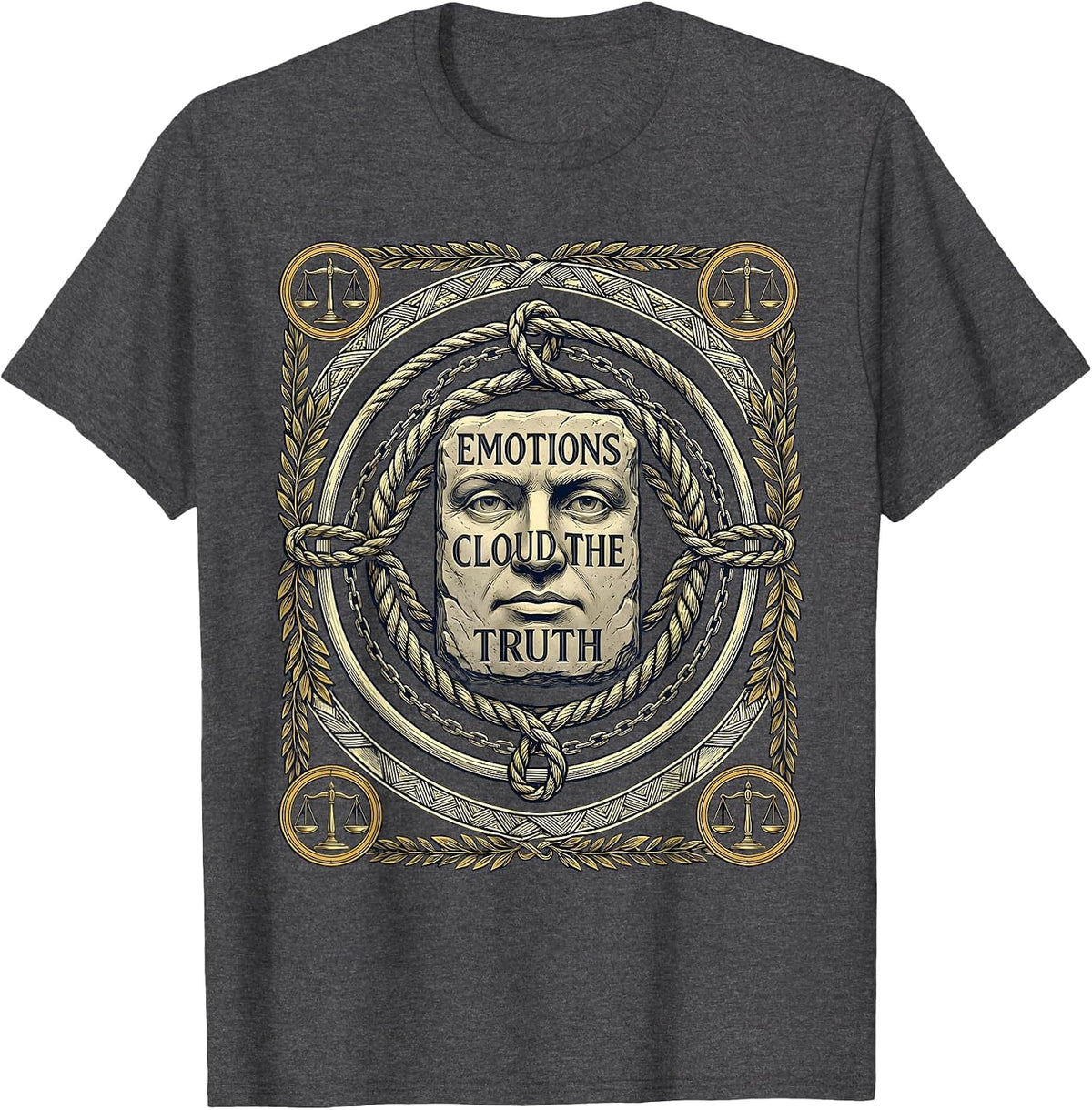 Emotions Cloud The Truth Mindset Design T-Shirt - Dark Heather Grey