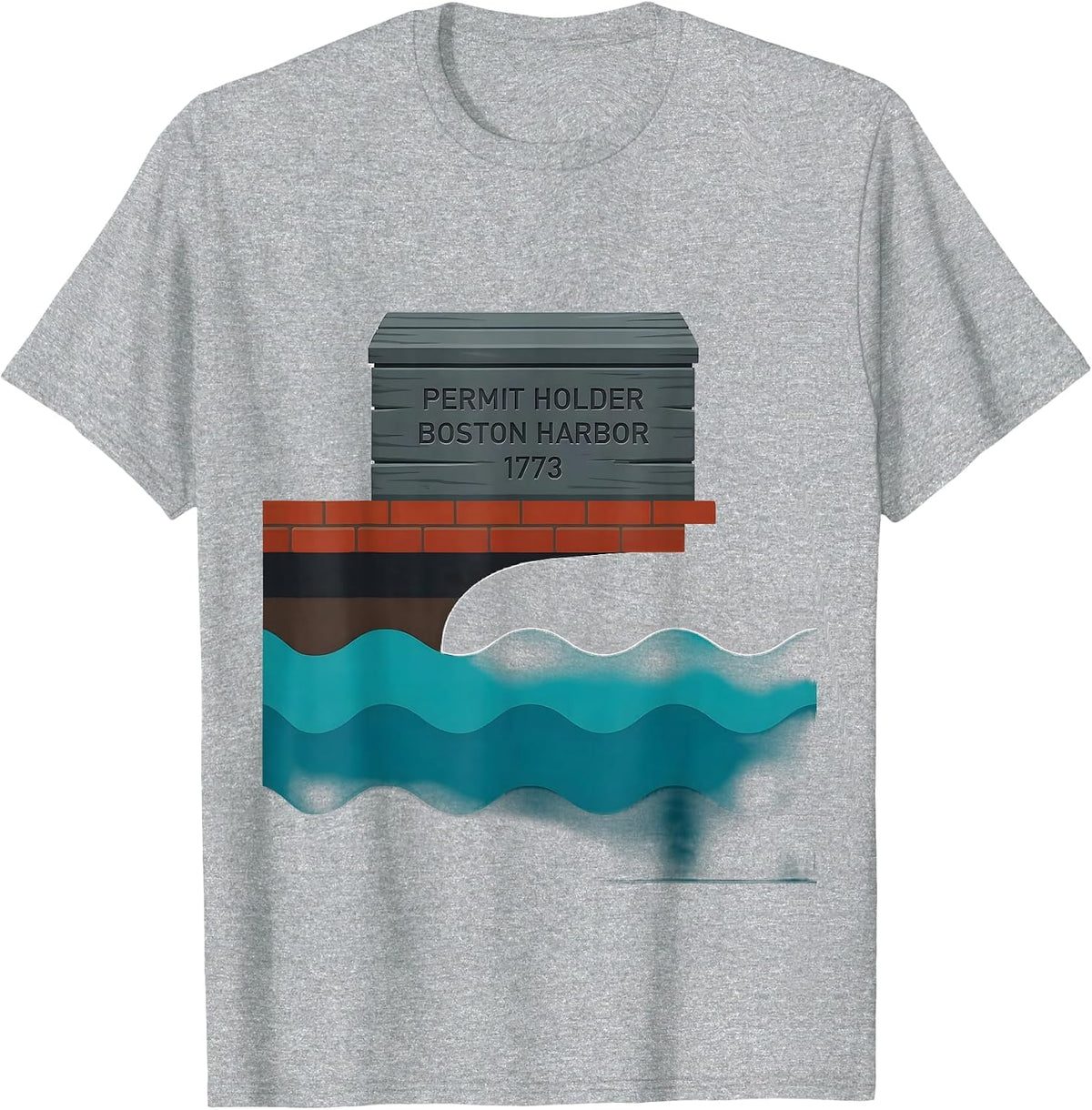 Men's Permit Holder Boston Harbor 1773 Funny History Teacher 4th T-Shirt - Heather Grey