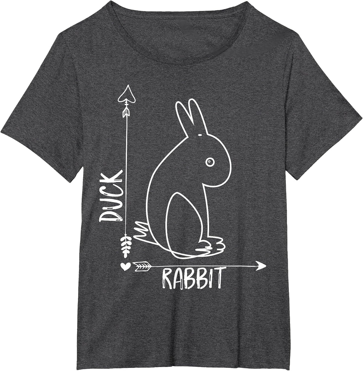Funny Science Nerd Physics Math Geek Teacher Rabbit Duck T-Shirt - Dark Heather Grey