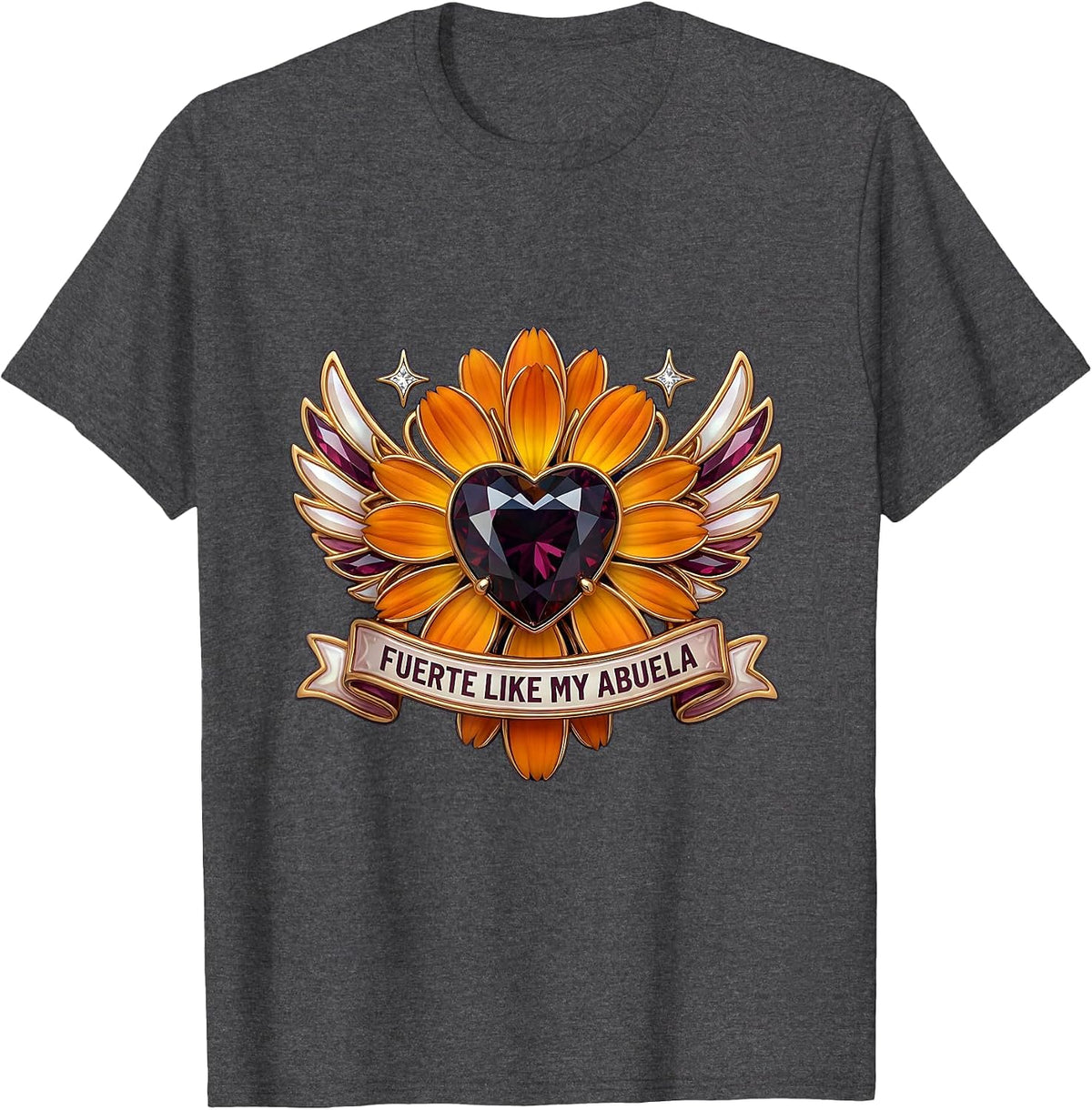 Fuerte Like My Abuela Mexican Pride Design T-Shirt - Dark Heather Grey