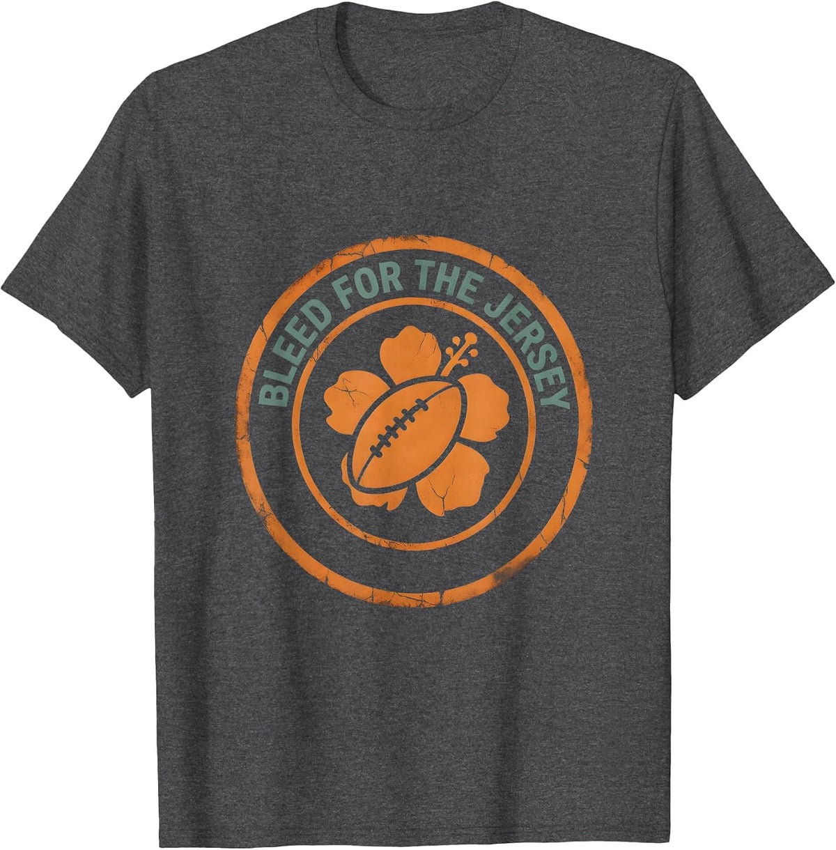 Bleed for the Jersey Rugby Warrior Design T-Shirt - Dark Heather Grey