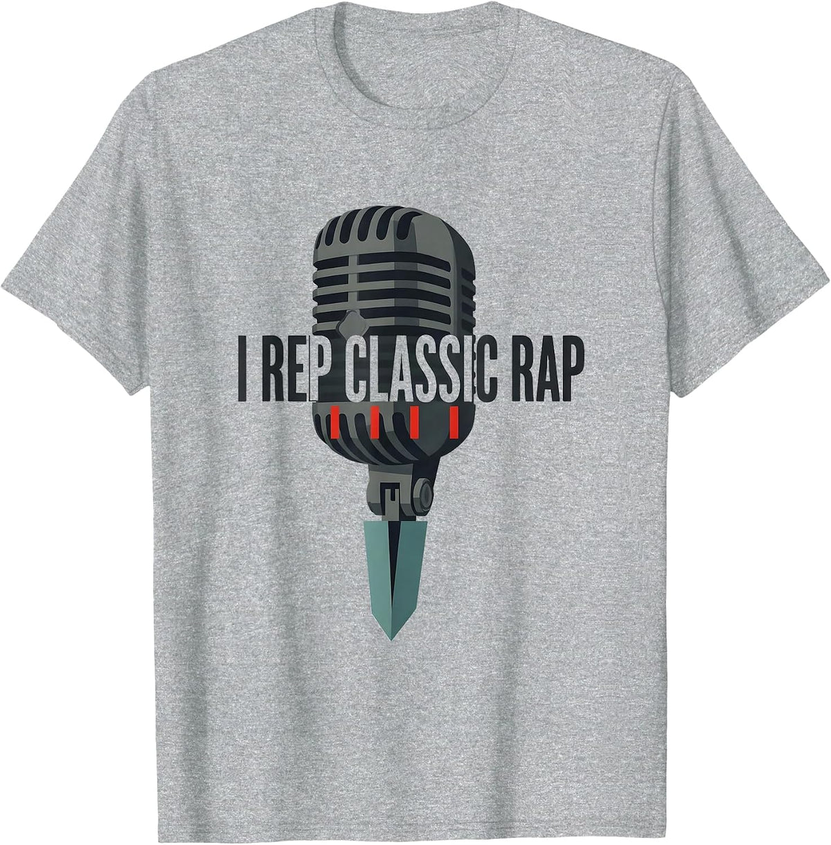 Men's I Rep Classic Rap Editorial Conceptual Hip Hop Nostalgia T-Shirt - Heather Grey