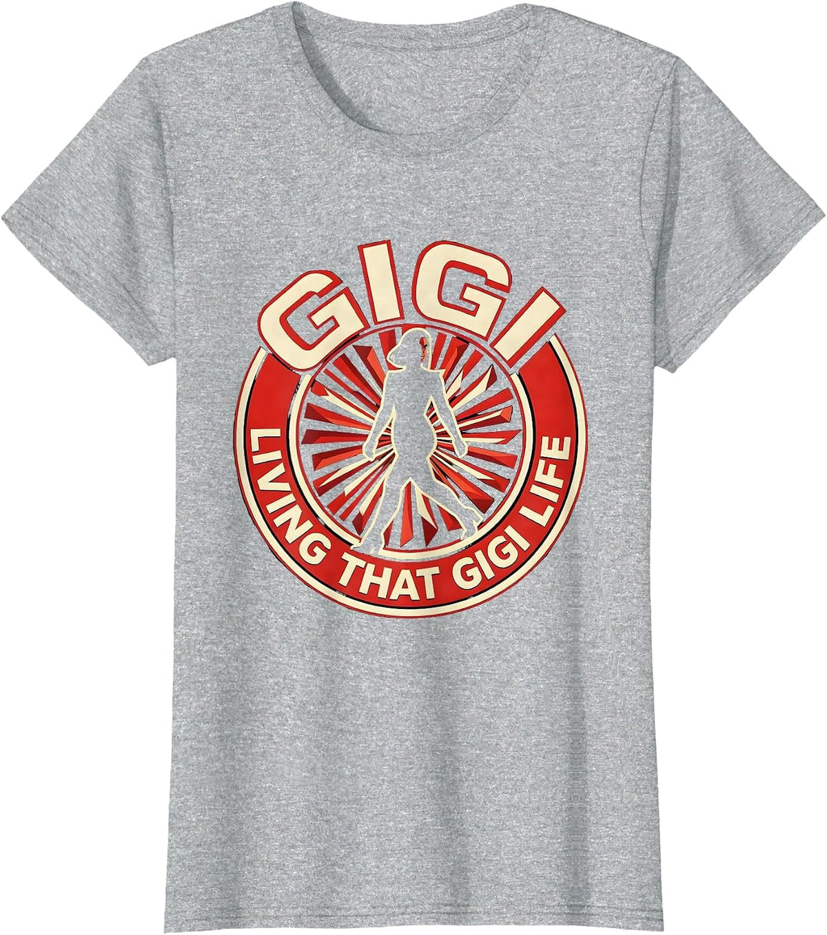 Living That Gigi Life Grandma Graphic Design T-Shirt - Heather Grey