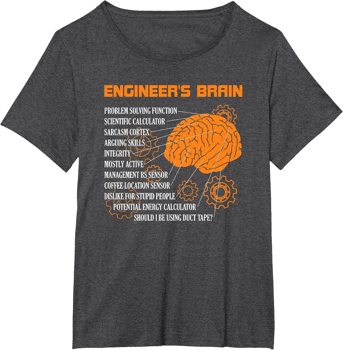 Engineer's Brain Funny Engineering Games Process Engineer T-Shirt - Dark Heather Grey
