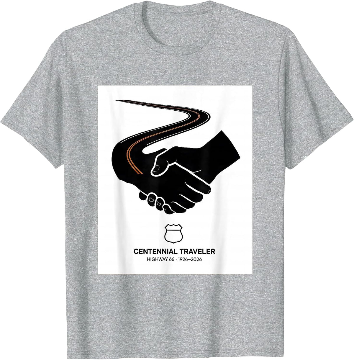 Men's Centennial Traveler Highway 66 Vintage T-Shirt - Heather Grey