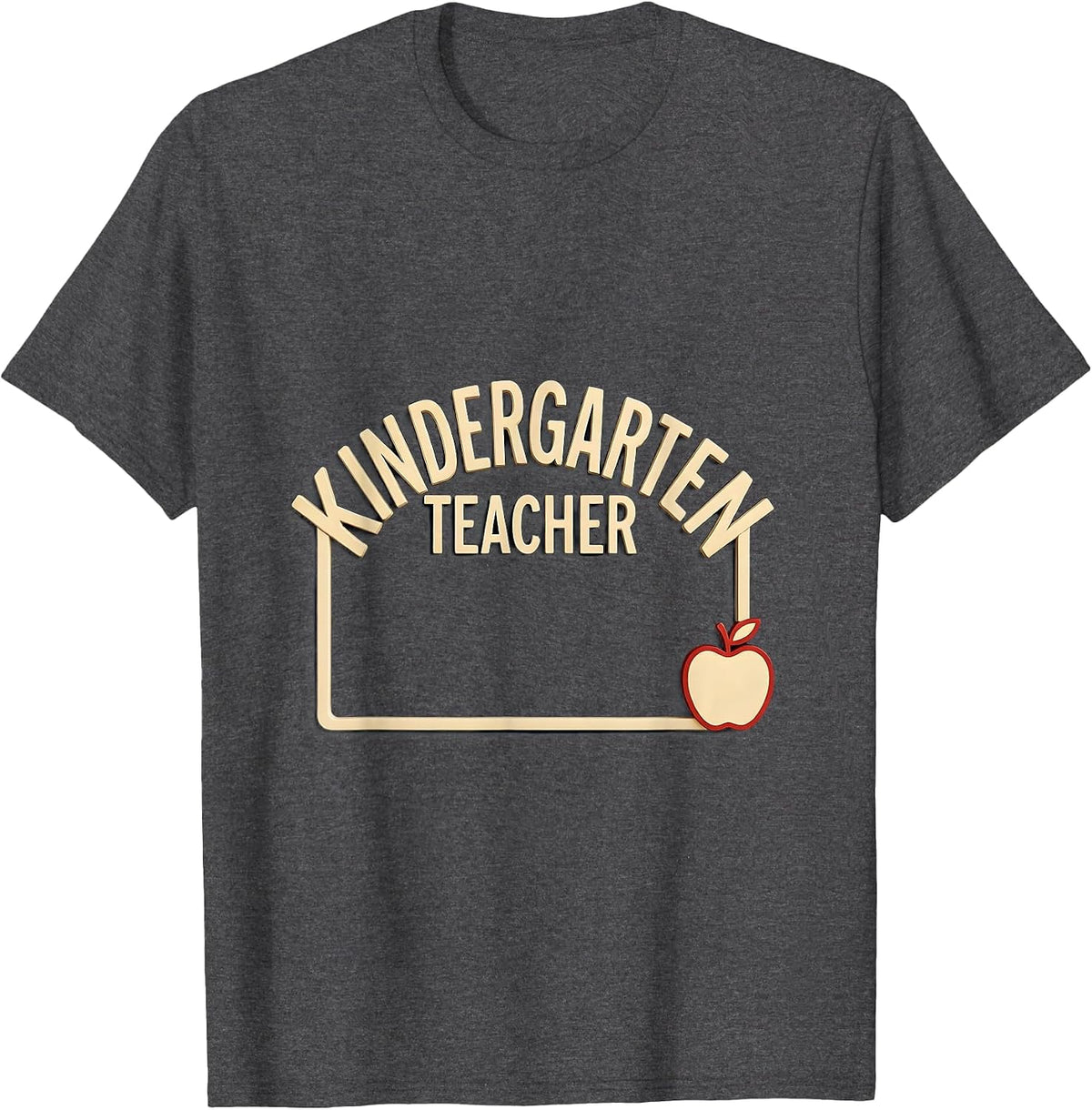 Men's Kindergarten Teacher Cute Pencil Apple Back To School T-Shirt - Dark Heather Grey
