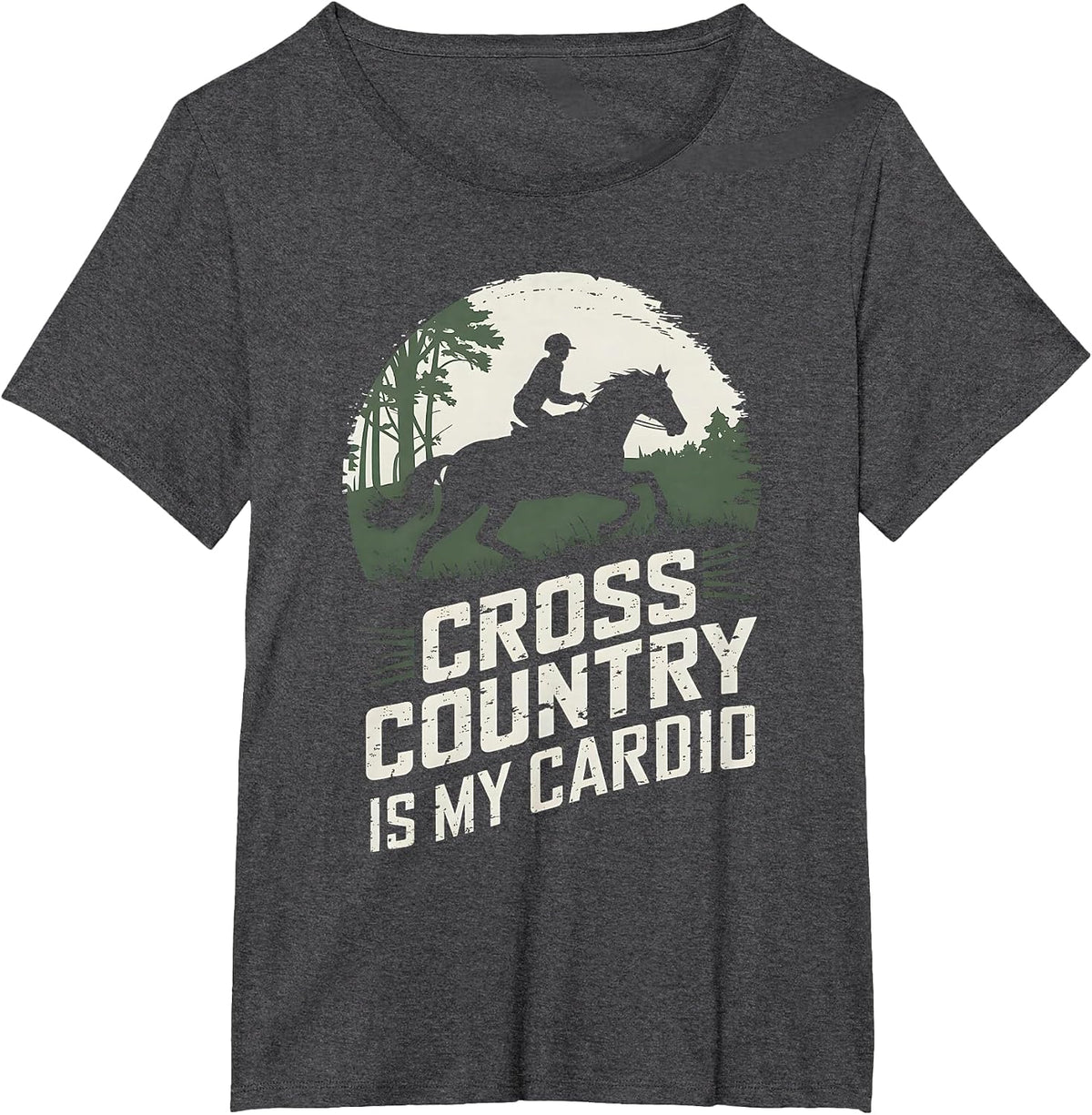 Cross Country is My Cardio Horse Riding T-Shirt - Dark Heather Grey