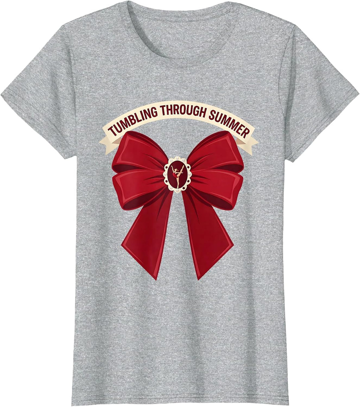 Tumbling Through Summer Gymnastics Life Design T-Shirt - Heather Grey