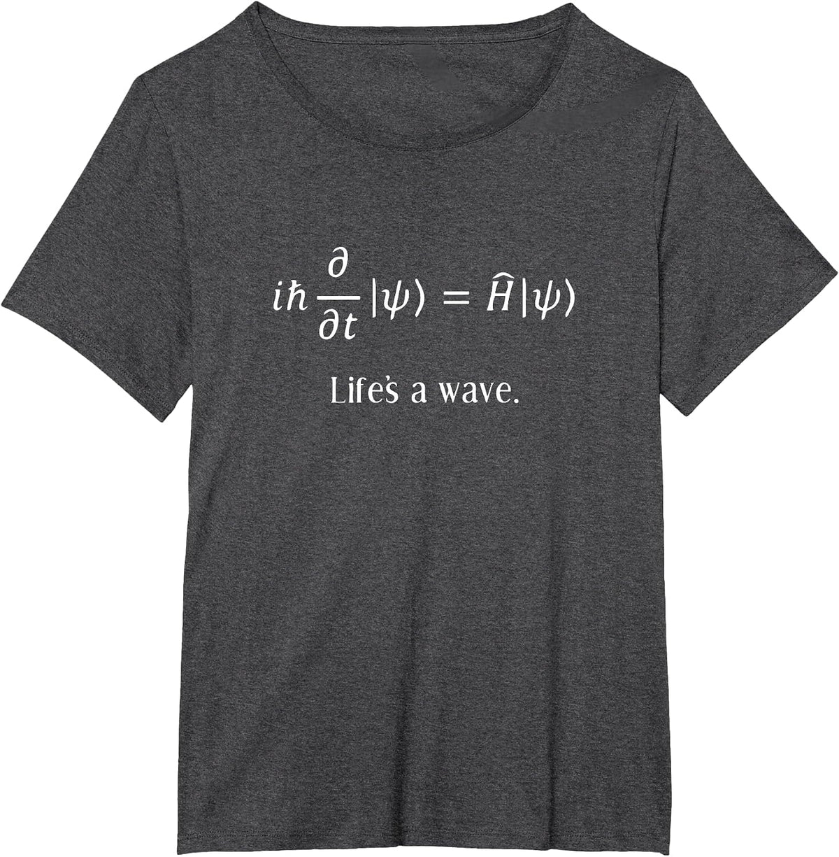 Quantum Physics Wave Equation Surfer Life Philosophy Tee T-Shirt - Dark Heather Grey