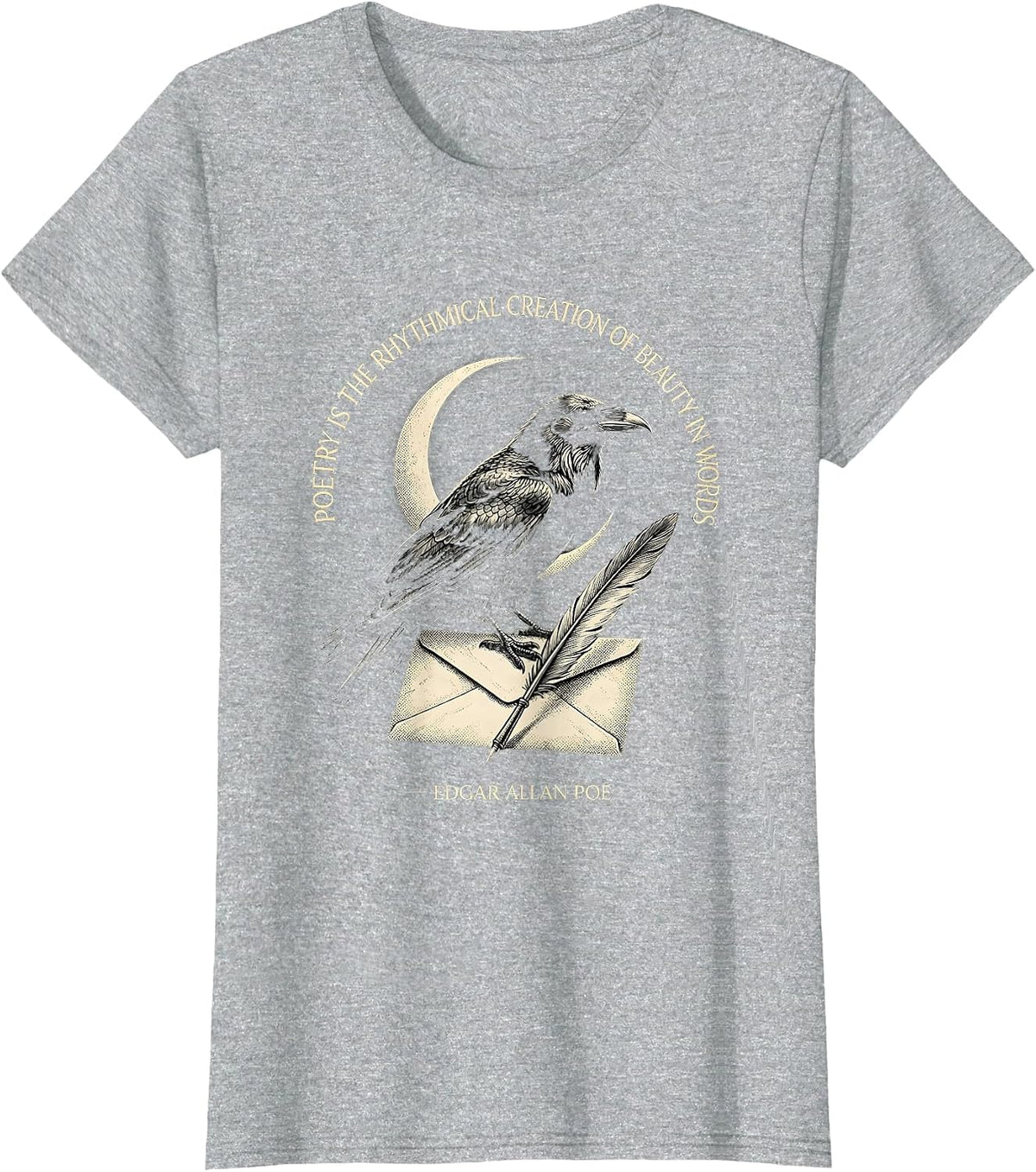 Poetry is the rhythmical creation of beauty in words Gothic T-Shirt - Heather Grey