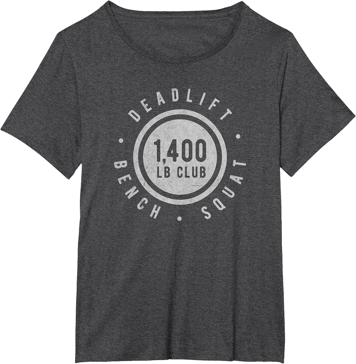 Elite 1,400 lb Club Powerlifting Gym Strong Novelty T-Shirt - Dark Heather Grey