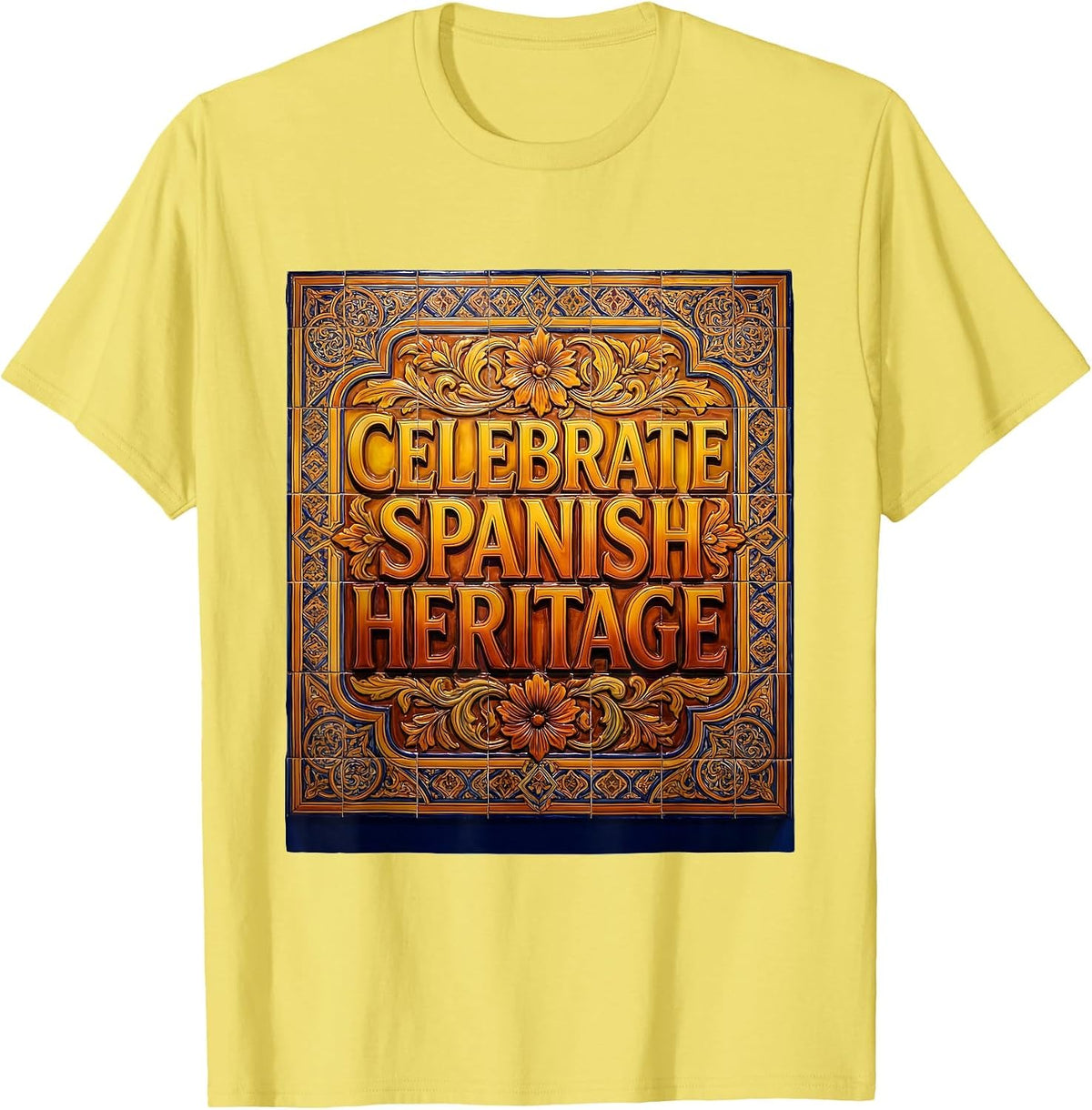 Men's Celebrate Spanish Heritage Month Graphic Design T-Shirt - Lemon Yellow