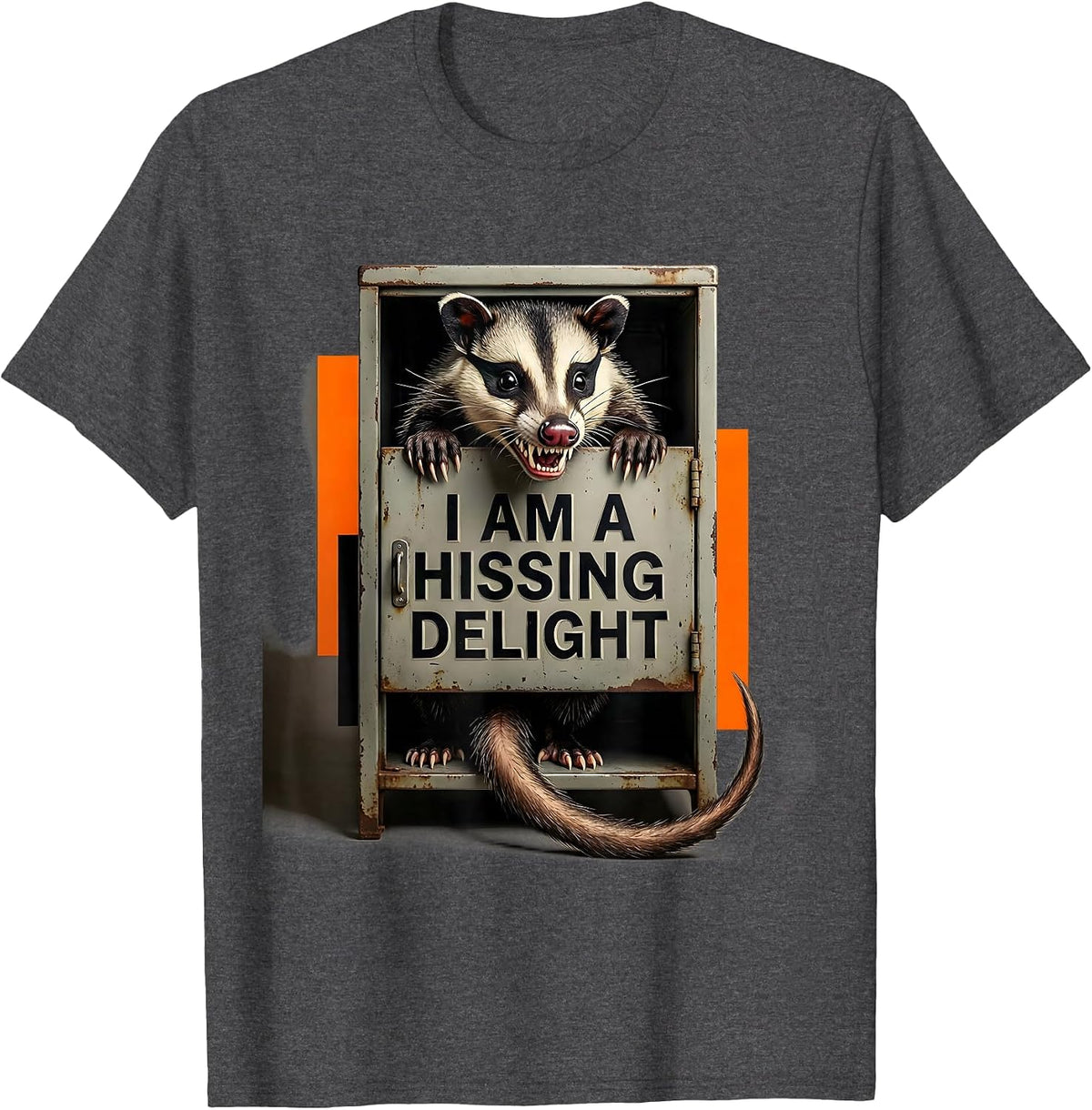 I Am A Hissing Delight Funny Opossum Meme Possum Lover Gift T-Shirt - Dark Heather Grey