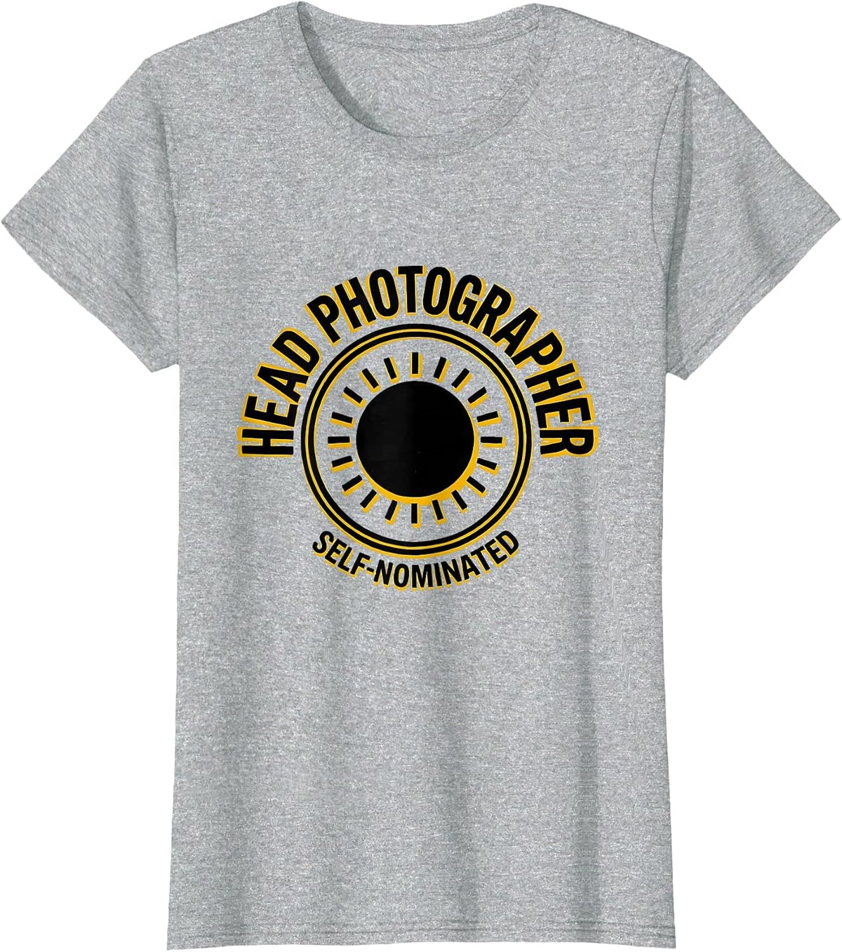 Women's Head Photographer Self-Nominated Funny Photography Humor T-Shirt - Heather Grey