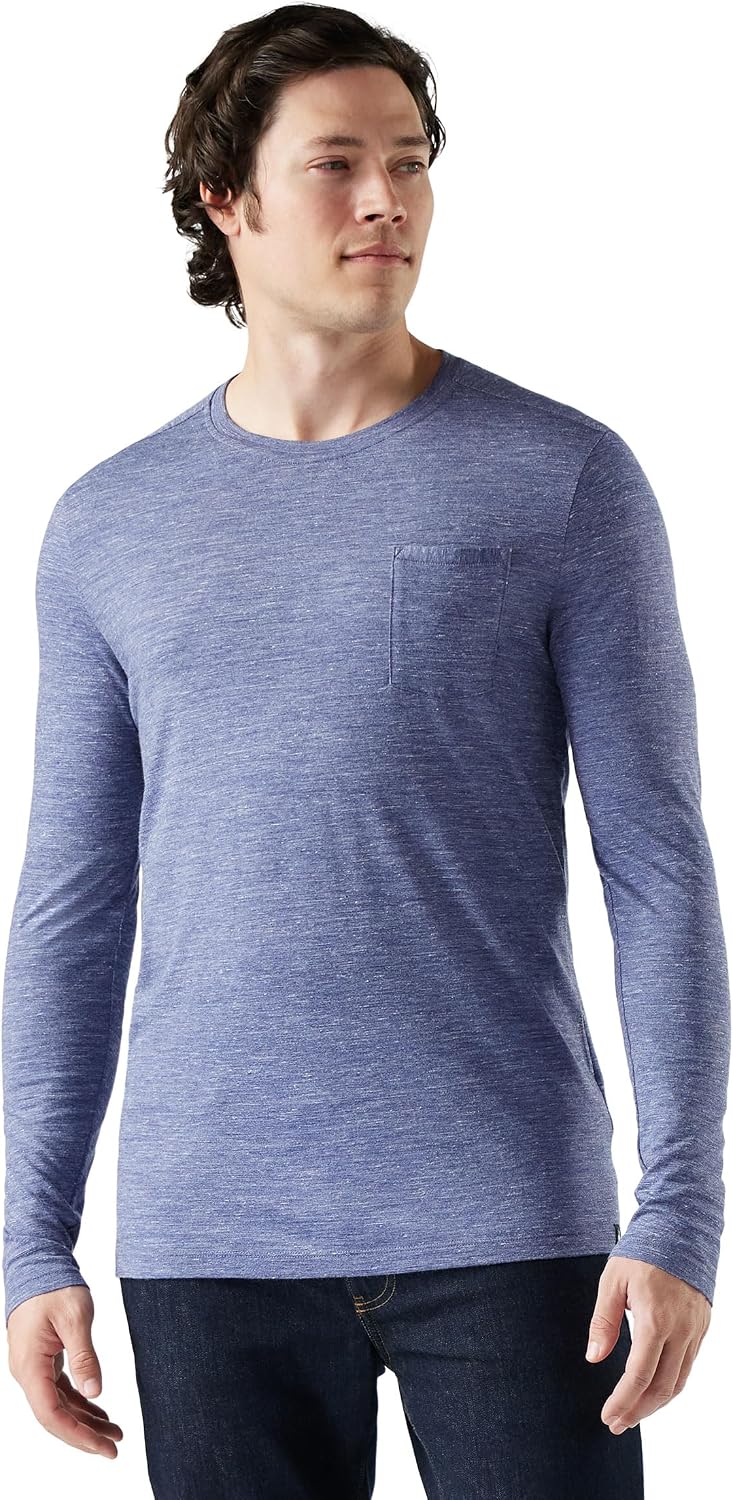 Smartwool Men's Merino Hemp Blend Long Sleeve Crew - Nightfall Blue Heather