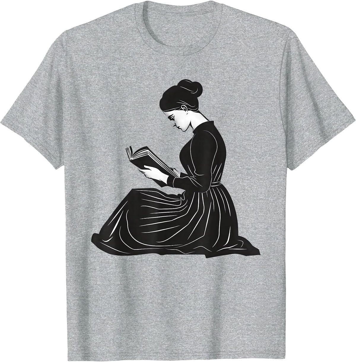 Emily Dickinson Reading A Book T-Shirt - Heather Grey