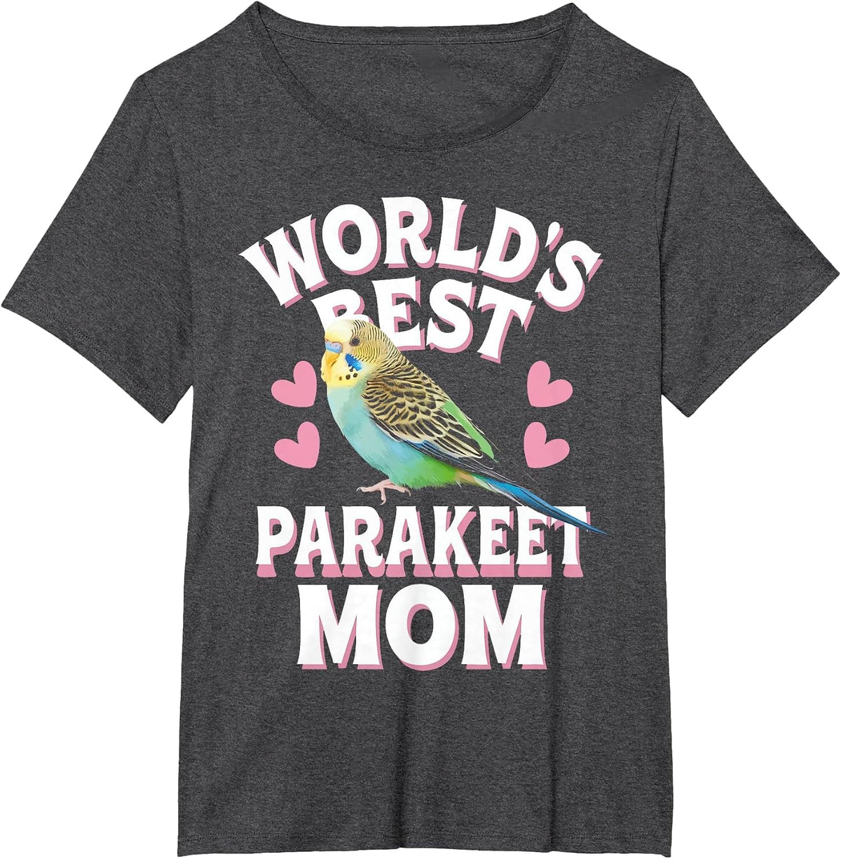 Parakeet World's Best Parakeet Mom T-Shirt - Dark Heather Grey