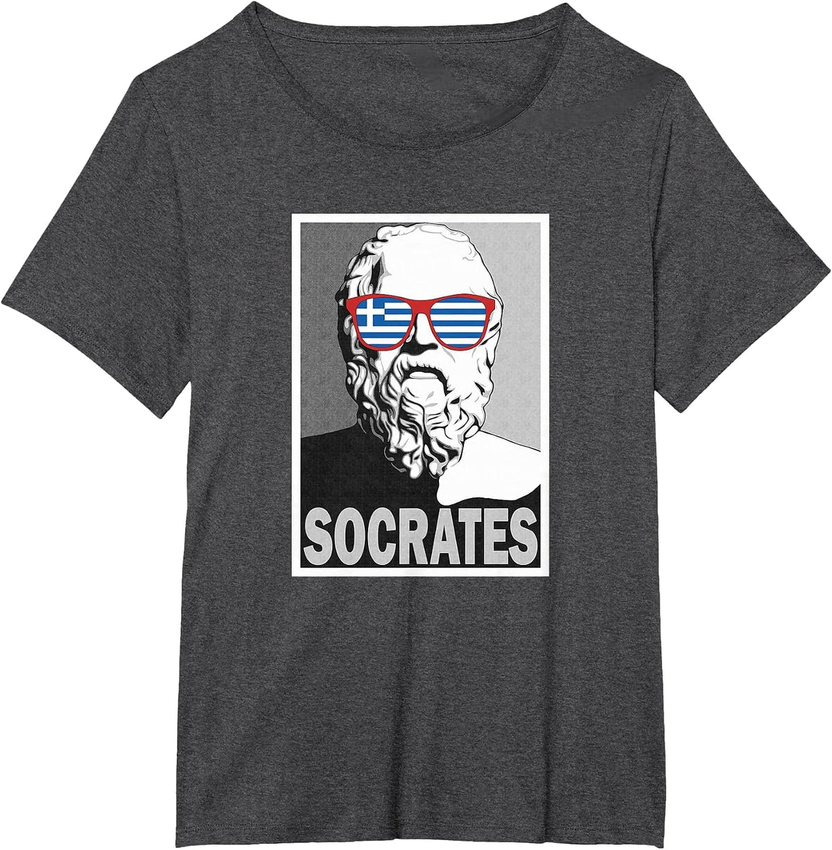 Socrates Ancient Greek Graphic Poster Style T-Shirt T-Shirt - Dark Heather Grey