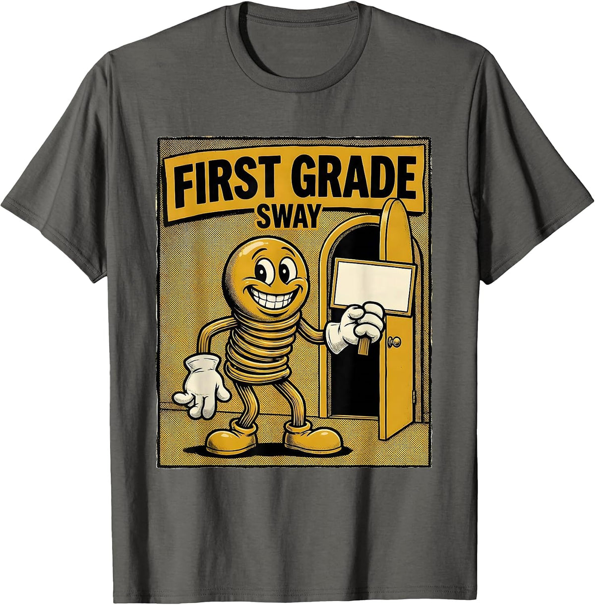 First Grade Sway Retro First Grade Vibes Back To School 1st T-Shirt - Asphalt Grey