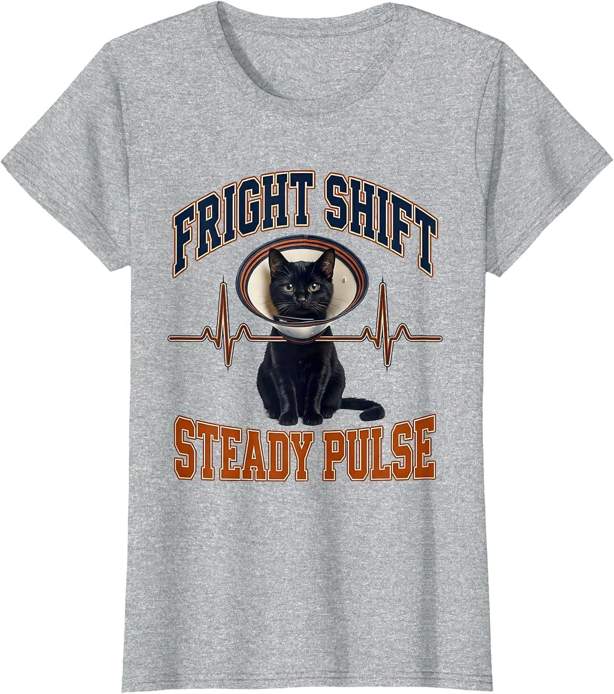 Fright Shift Steady Pulse Sports Vet Tech Veterinary T-Shirt - Heather Grey