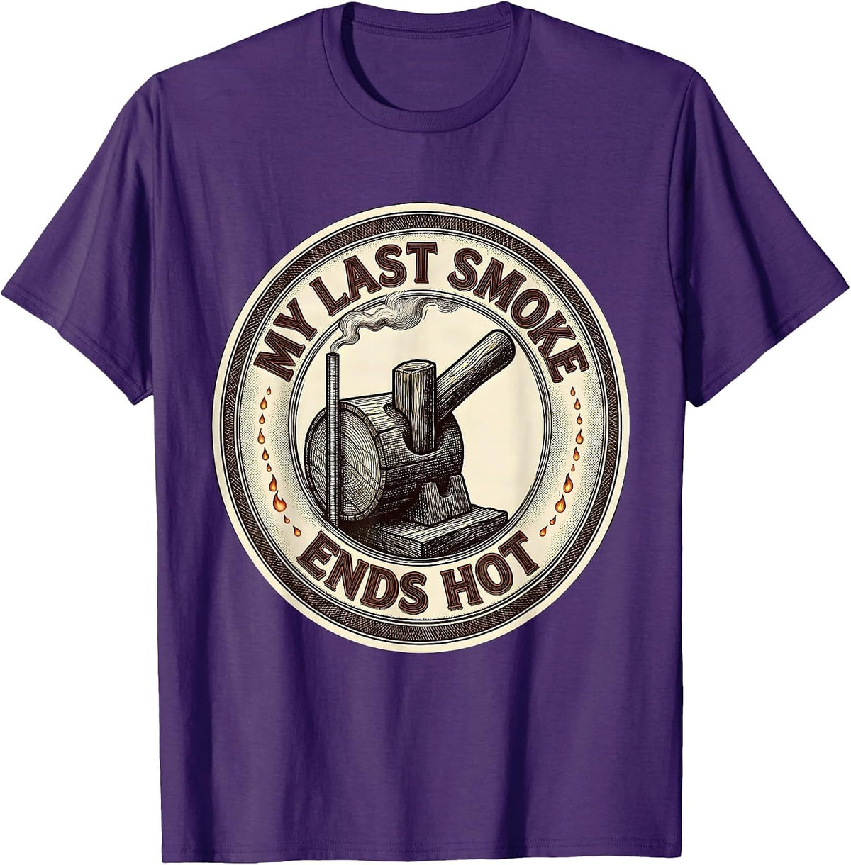 My Last Smoke Ends Hot Funny BBQ Grilling Dad Gift T-Shirt - Purple