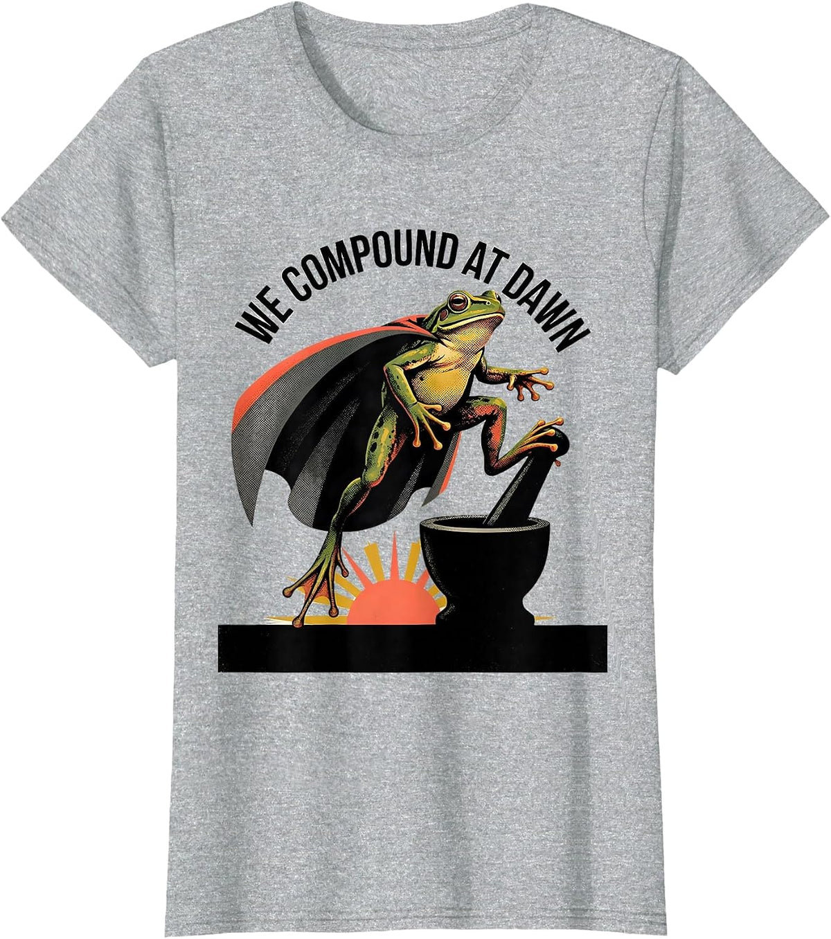 Women's We Compound At Dawn Funny Frog Teacher Profession Humor T-Shirt - Heather Grey