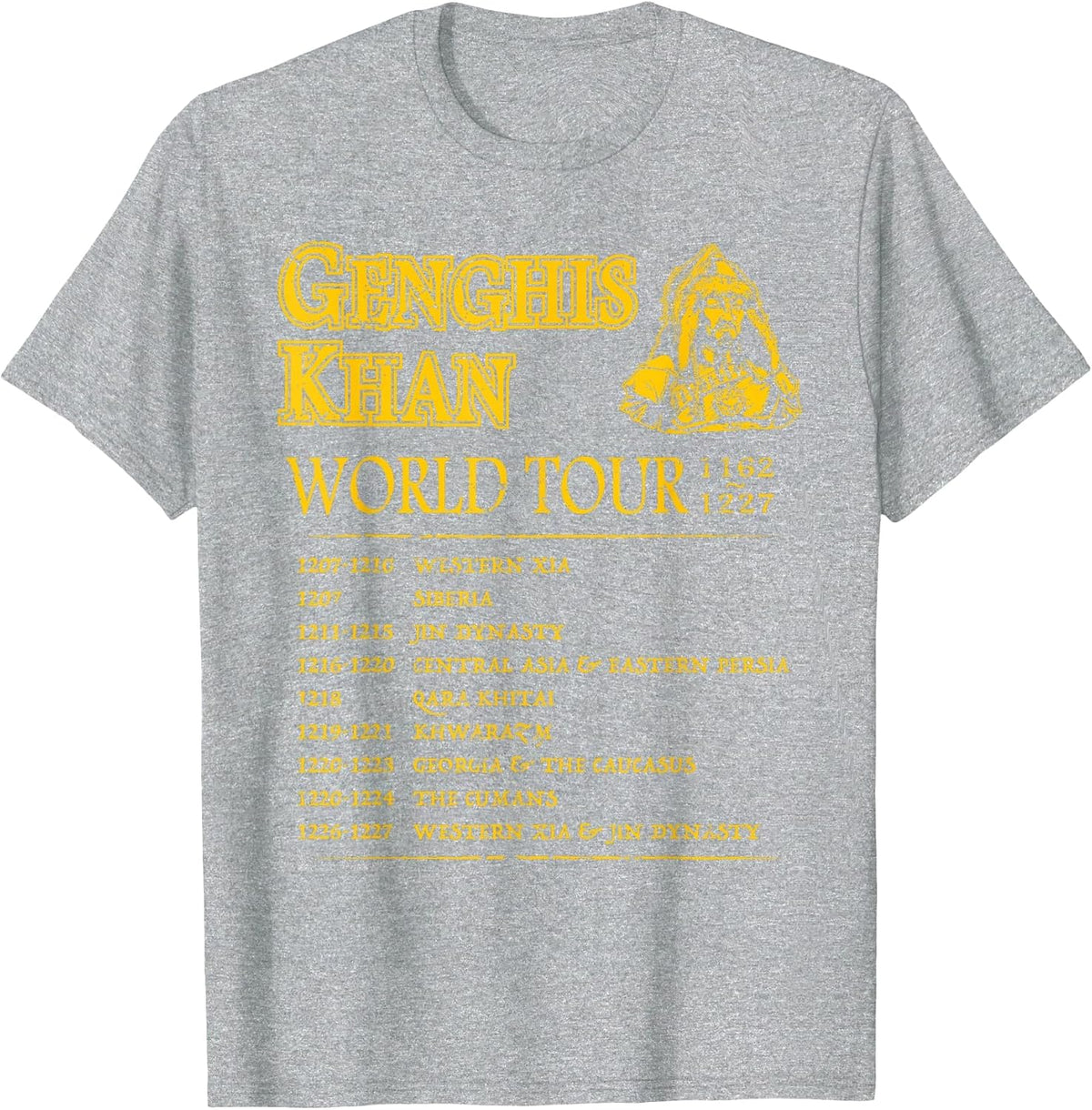 World Tour: Genghis Khan - Historic Mongolian Empire T-Shirt - Heather Grey