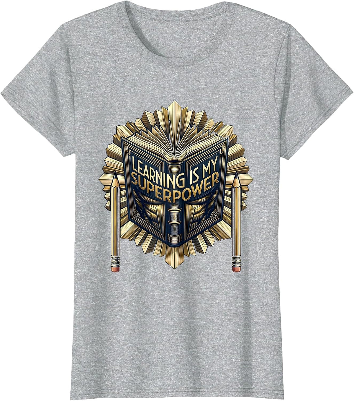 Learning Is My Superpower First Day of Preschool T-Shirt - Heather Grey