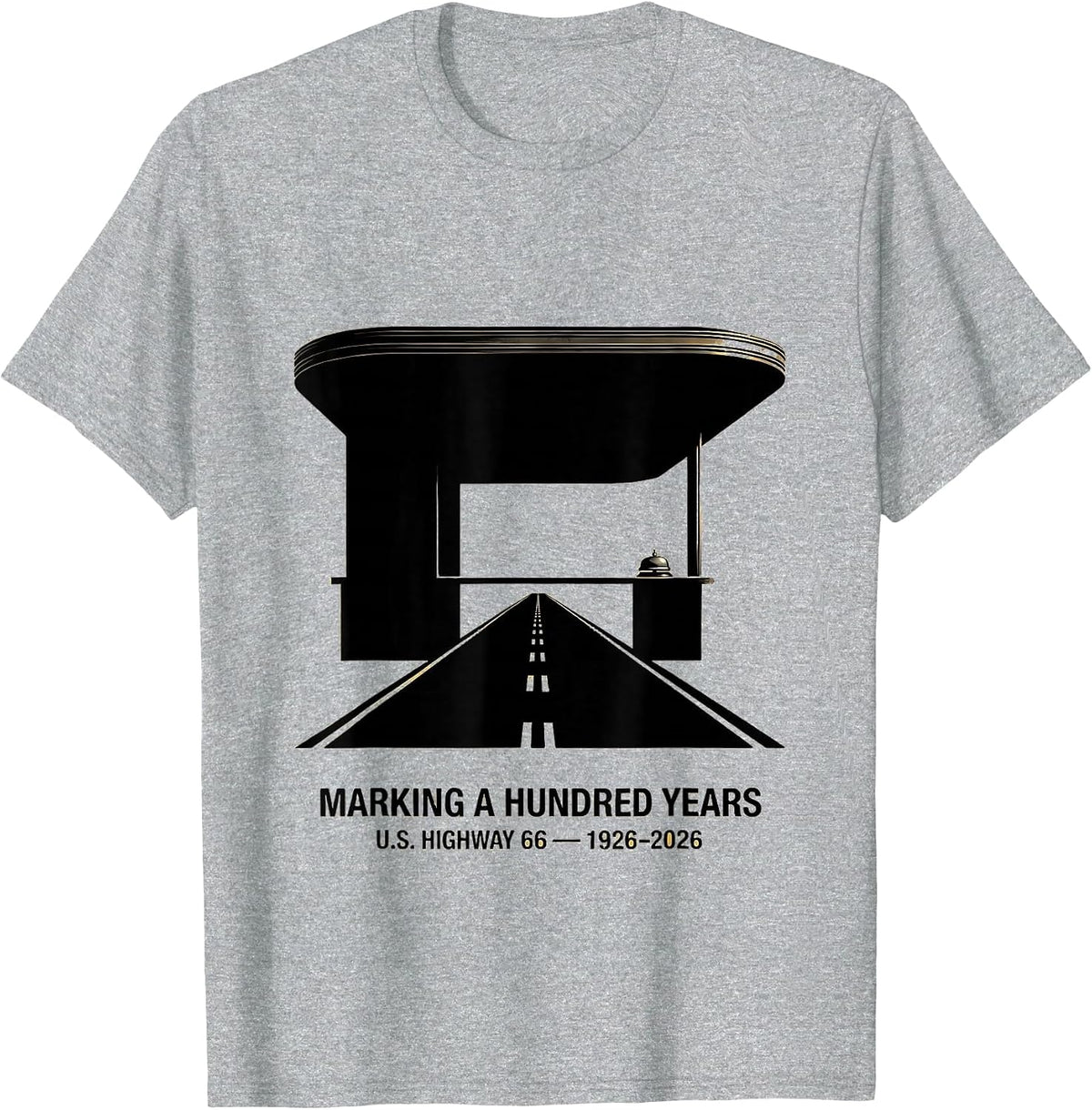 Men's Marking A Hundred Years — U.S. Highway 66 — 1926-2026 T-Shirt - Heather Grey