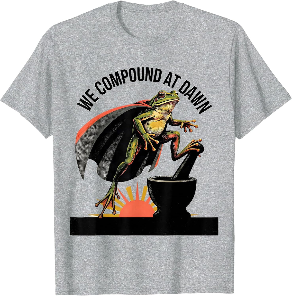 Men's We Compound At Dawn Funny Frog Teacher Profession Humor T-Shirt - Heather Grey