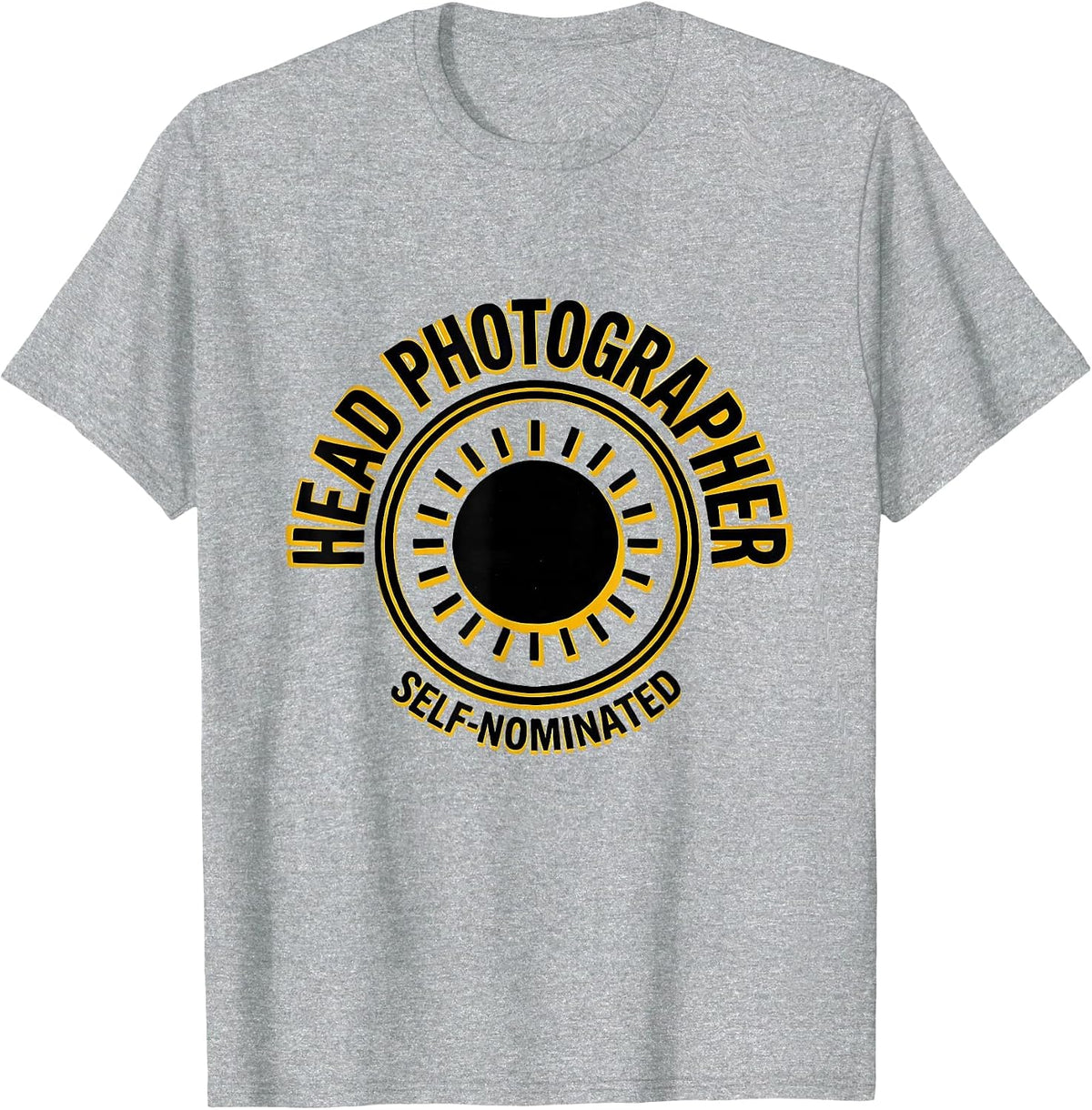 Men's Head Photographer Self-Nominated Funny Photography Humor T-Shirt - Heather Grey