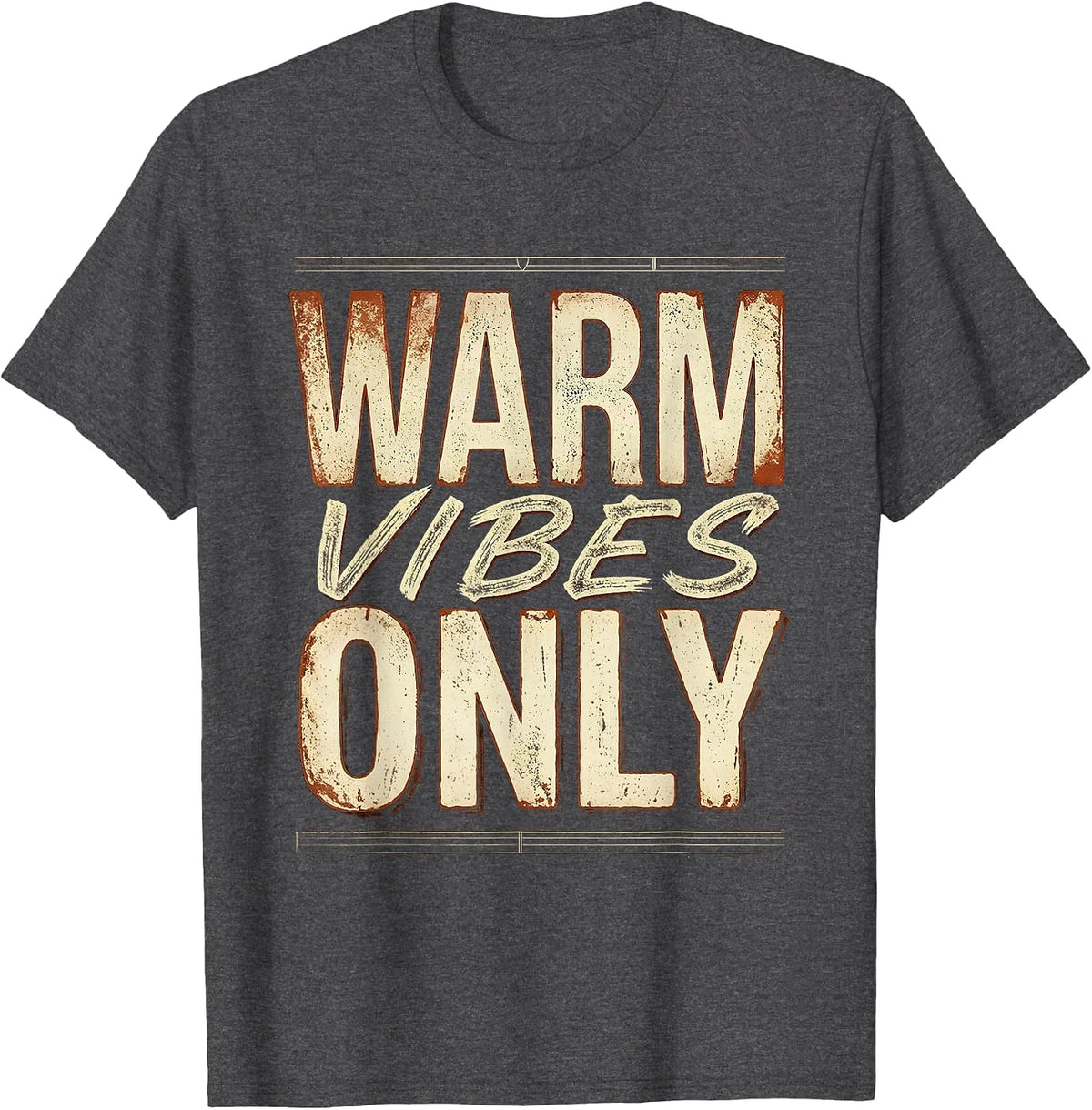 Warm Vibes Only Summer Fashion Aesthetic Design T-Shirt - Dark Heather Grey