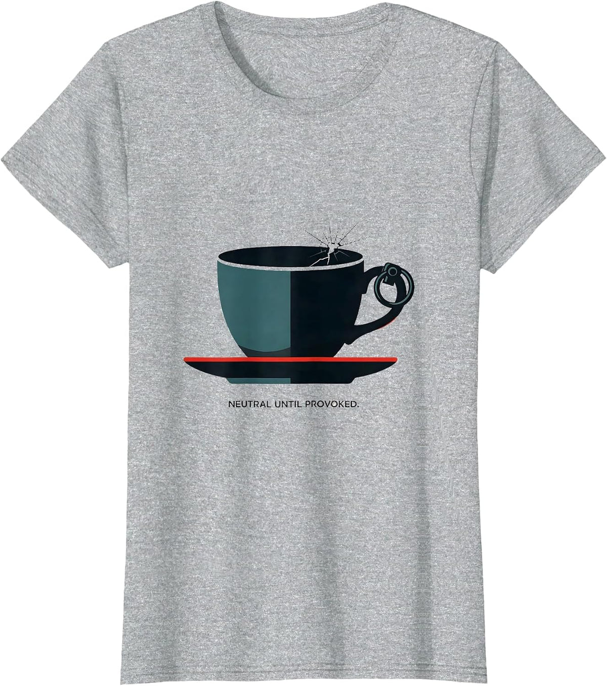 Neutral Until Provoked Editorial Conceptual Chaotic Neutral T-Shirt - Heather Grey