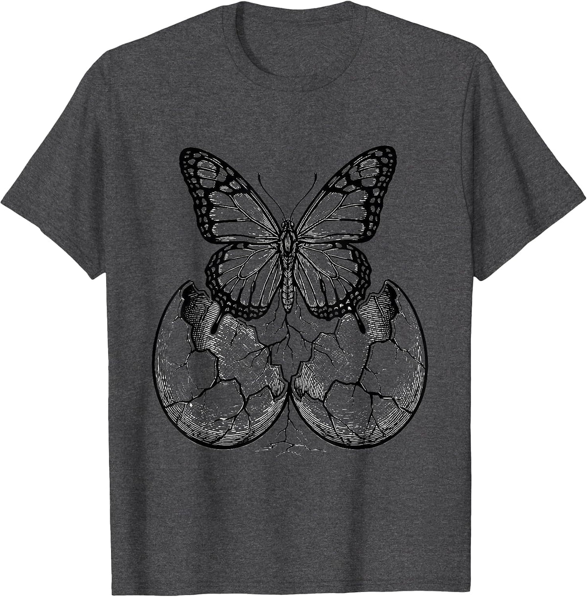 School Psychologist Butterfly Emerging From Egg T-Shirt - Dark Heather Grey